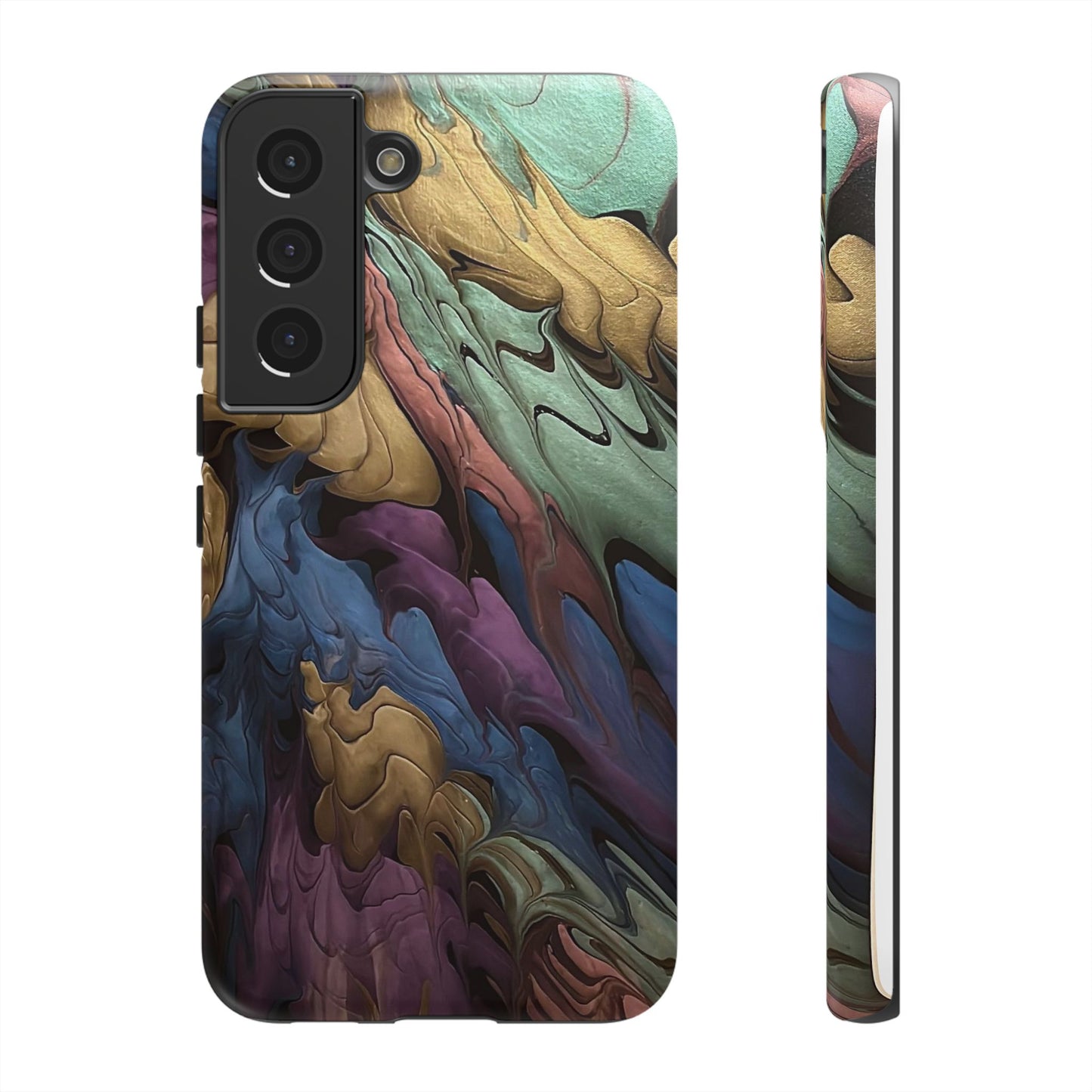 Black and Pearl Paint Unique Abstract Phone Case, Tough Cases, Unique Phone Cover, Stylish Tech Accessory, Art Inspired Gift, Protective Case