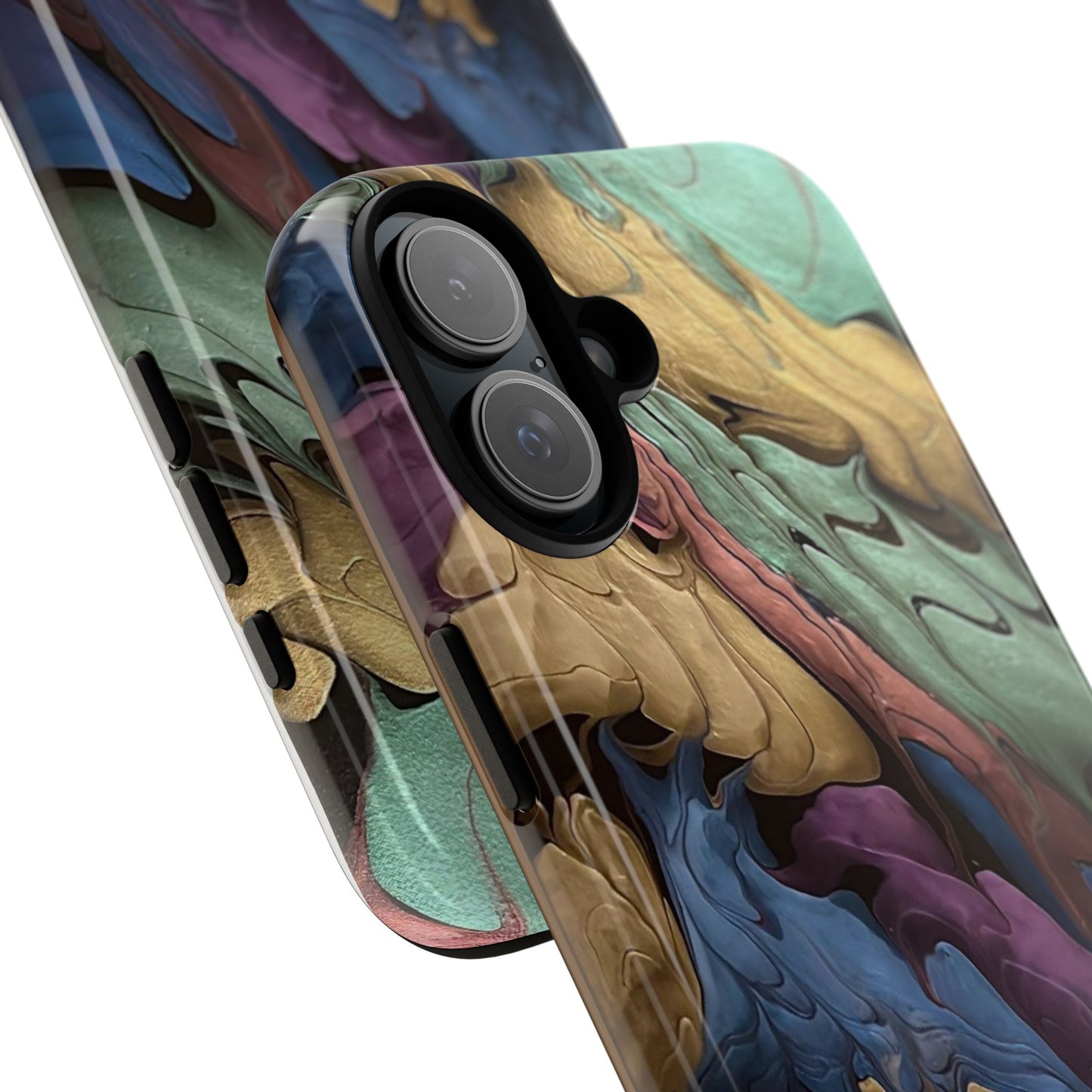 Black and Pearl Paint Unique Abstract Phone Case, Tough Cases, Unique Phone Cover, Stylish Tech Accessory, Art Inspired Gift, Protective Case