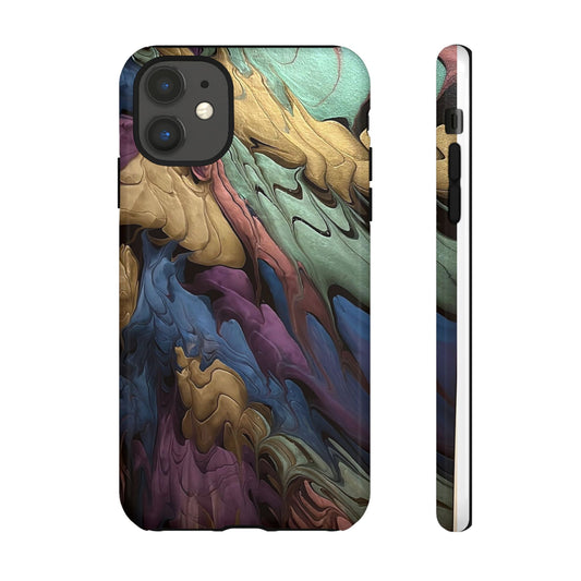 Black and Pearl Paint Unique Abstract Phone Case, Tough Cases, Unique Phone Cover, Stylish Tech Accessory, Art Inspired Gift, Protective Case