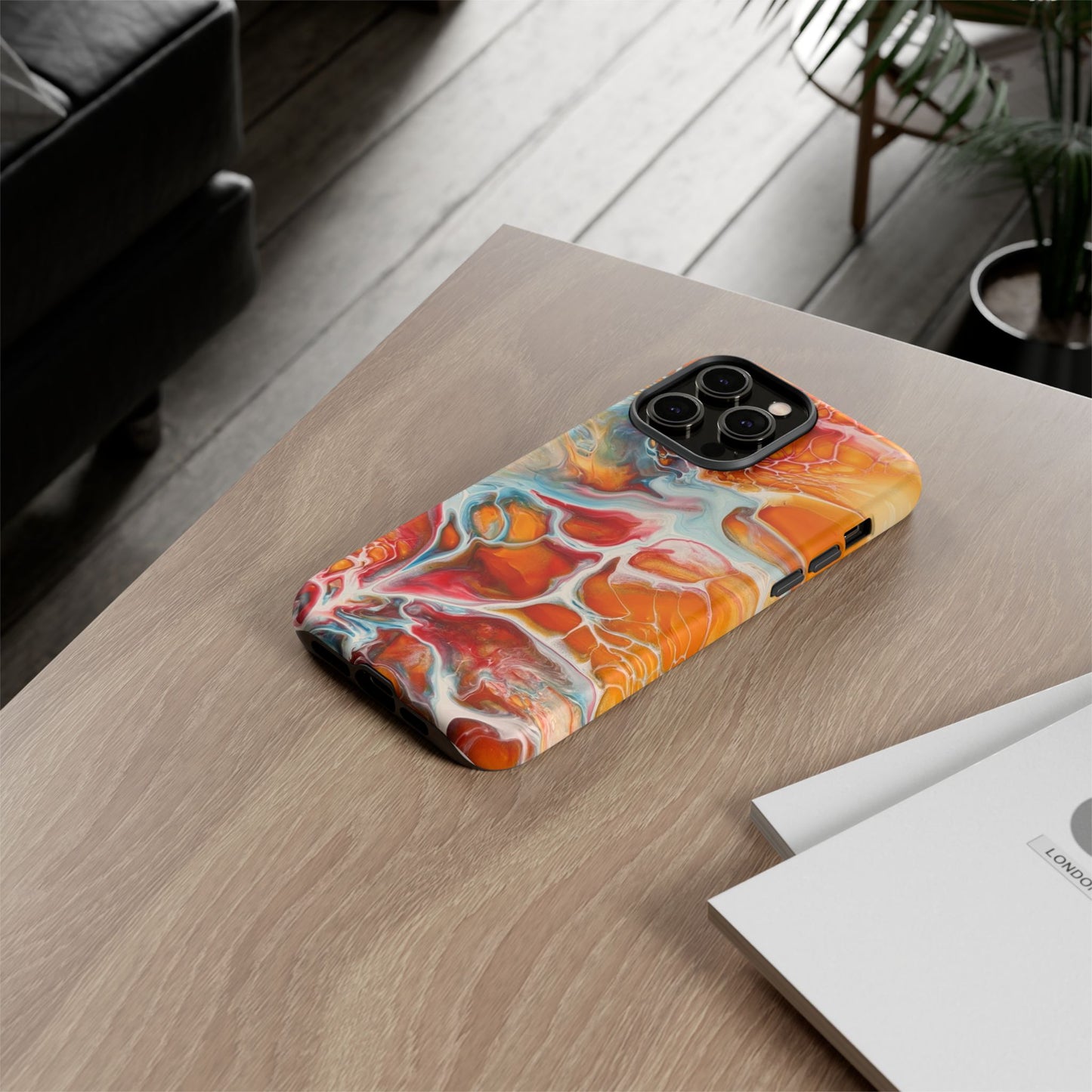 Phone Case - Abstract Orange Lightning Art for Orange Creamsicle Lovers