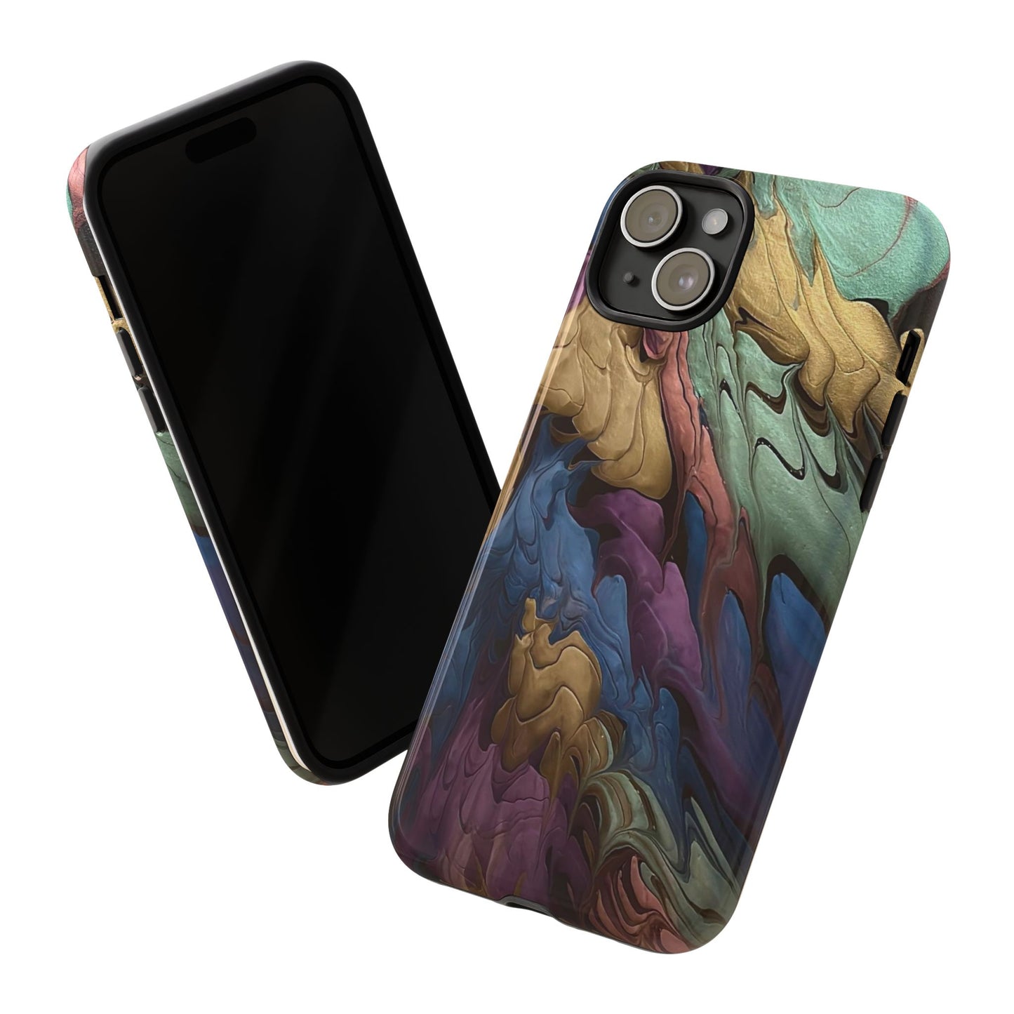 Black and Pearl Paint Unique Abstract Phone Case, Tough Cases, Unique Phone Cover, Stylish Tech Accessory, Art Inspired Gift, Protective Case