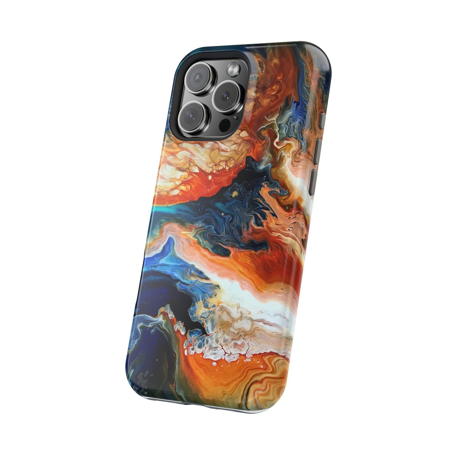 Phone Case - Southwest Vibes Abstract Art Orange and Blue Clouds iPhone 16 15 14 13