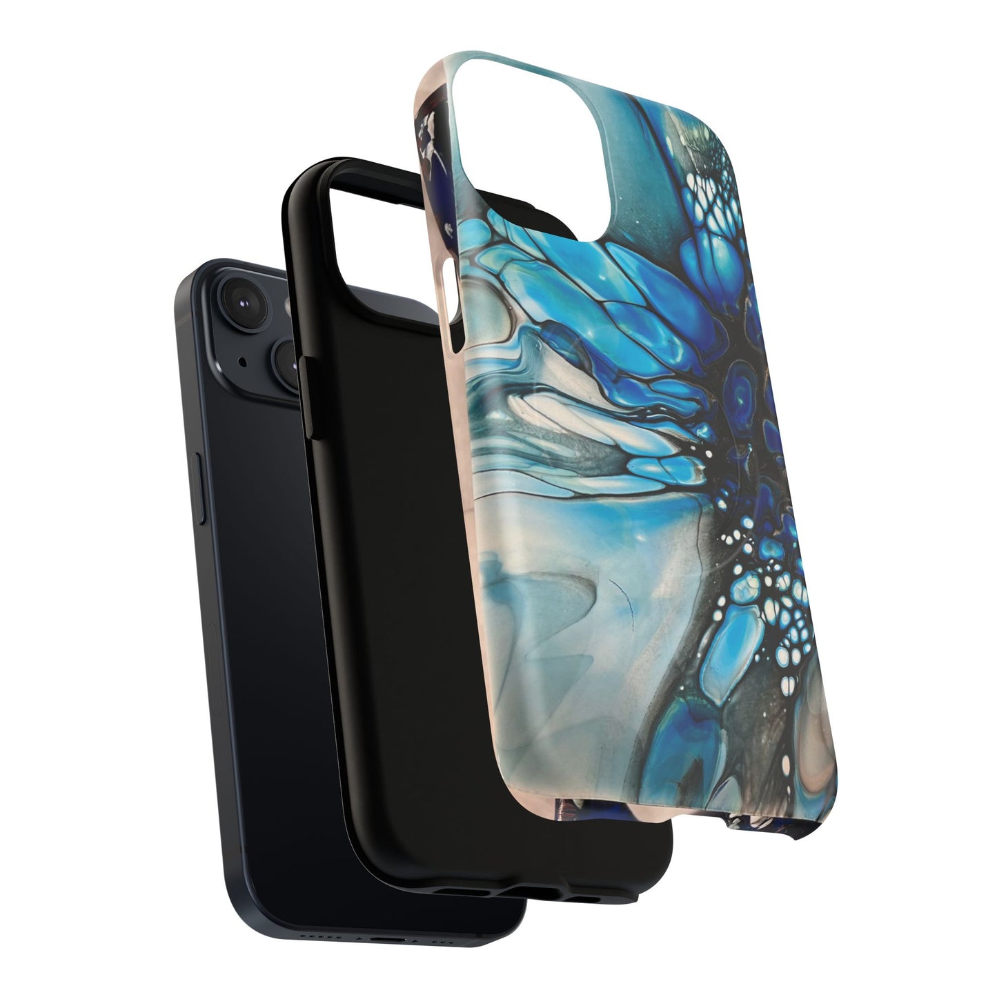 Blue Flower Abstract Art Tough Magnetic Phone Case | Stylish Tech Accessory, Durable Phone Cover, Gift for Tech Lovers, Unique Phone Case, Holiday Gift