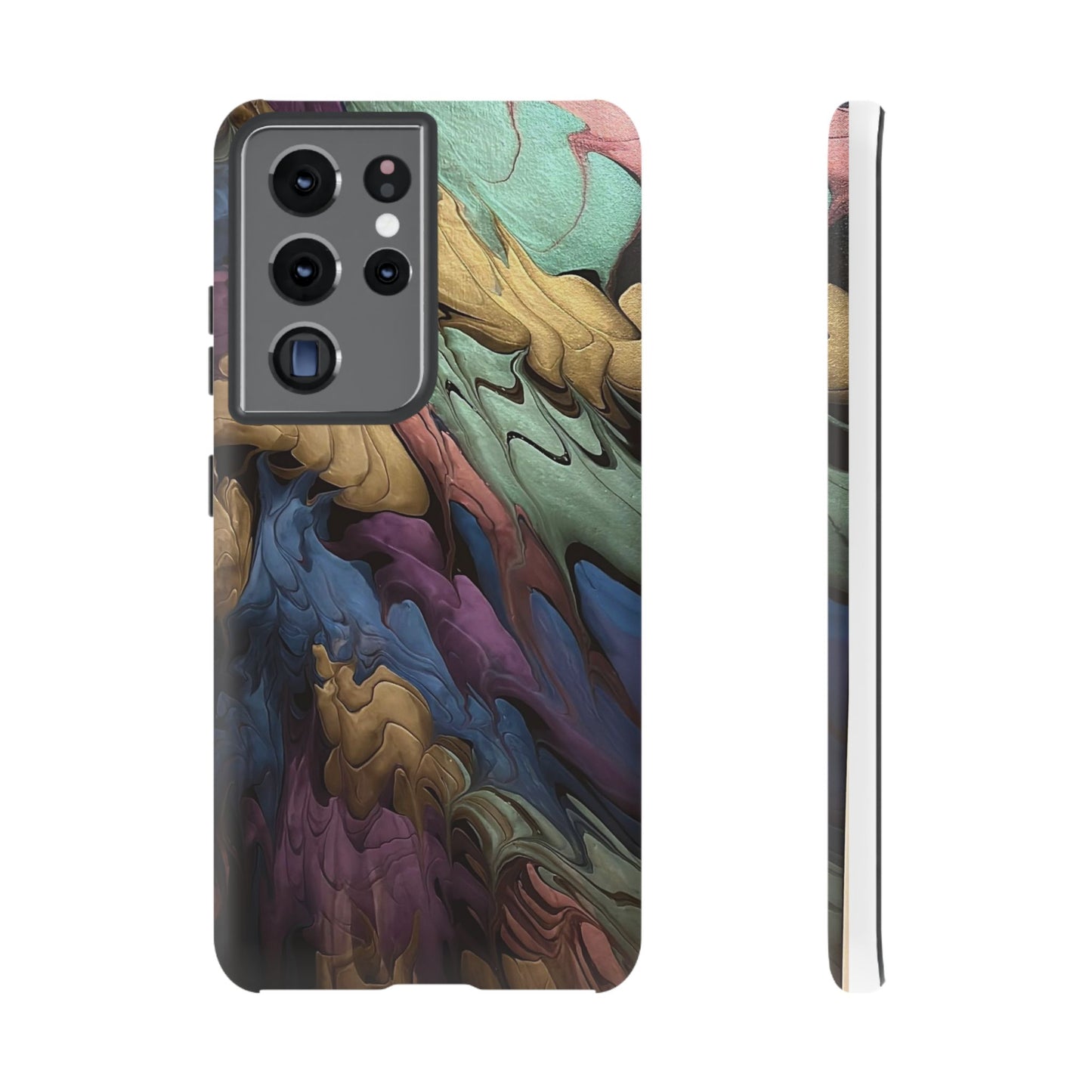 Black and Pearl Paint Unique Abstract Phone Case, Tough Cases, Unique Phone Cover, Stylish Tech Accessory, Art Inspired Gift, Protective Case