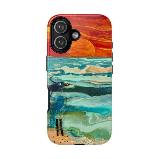 Blue Heron at Sunset Phone Case - Iphone 8, 9, 10, 11, 12, 13, 14, 15, 16, 17; Samsung Galaxy S20, S21, S22, S23, S24