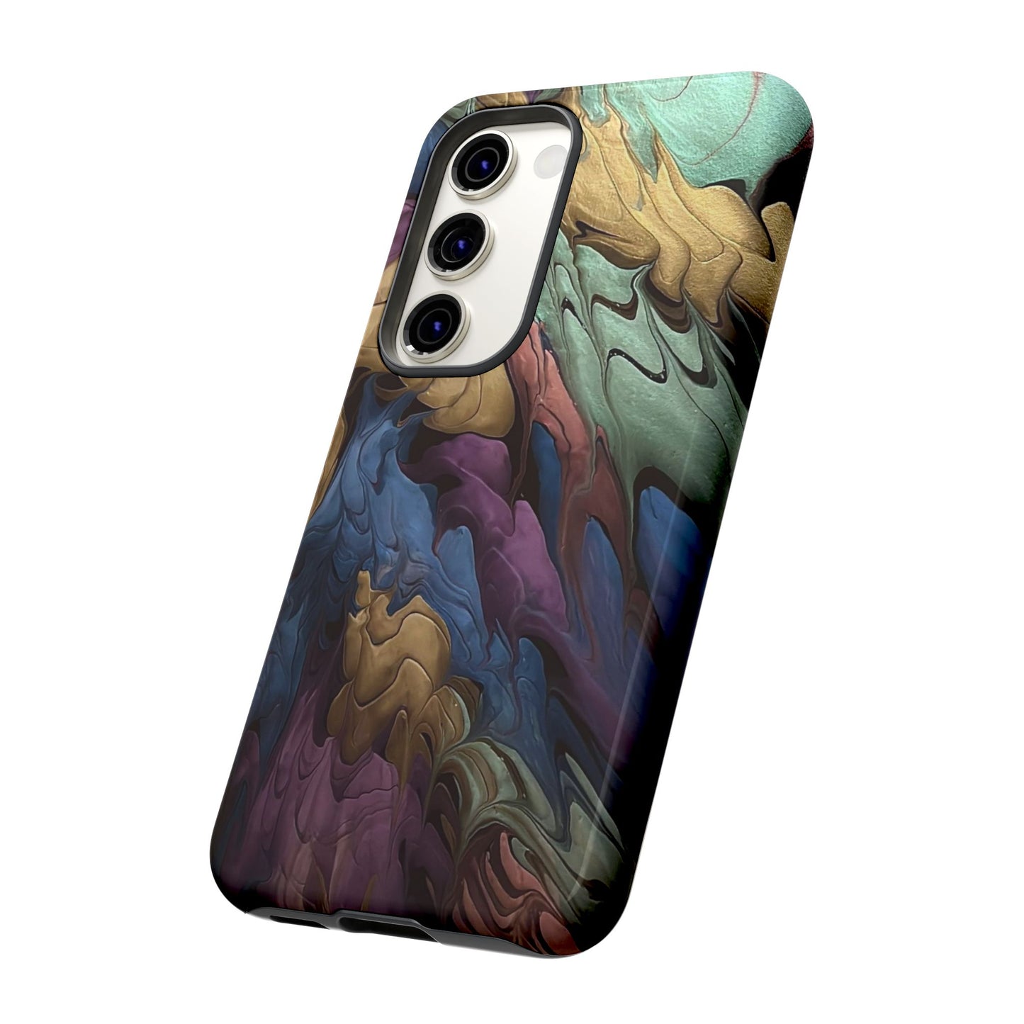 Black and Pearl Paint Unique Abstract Phone Case, Tough Cases, Unique Phone Cover, Stylish Tech Accessory, Art Inspired Gift, Protective Case