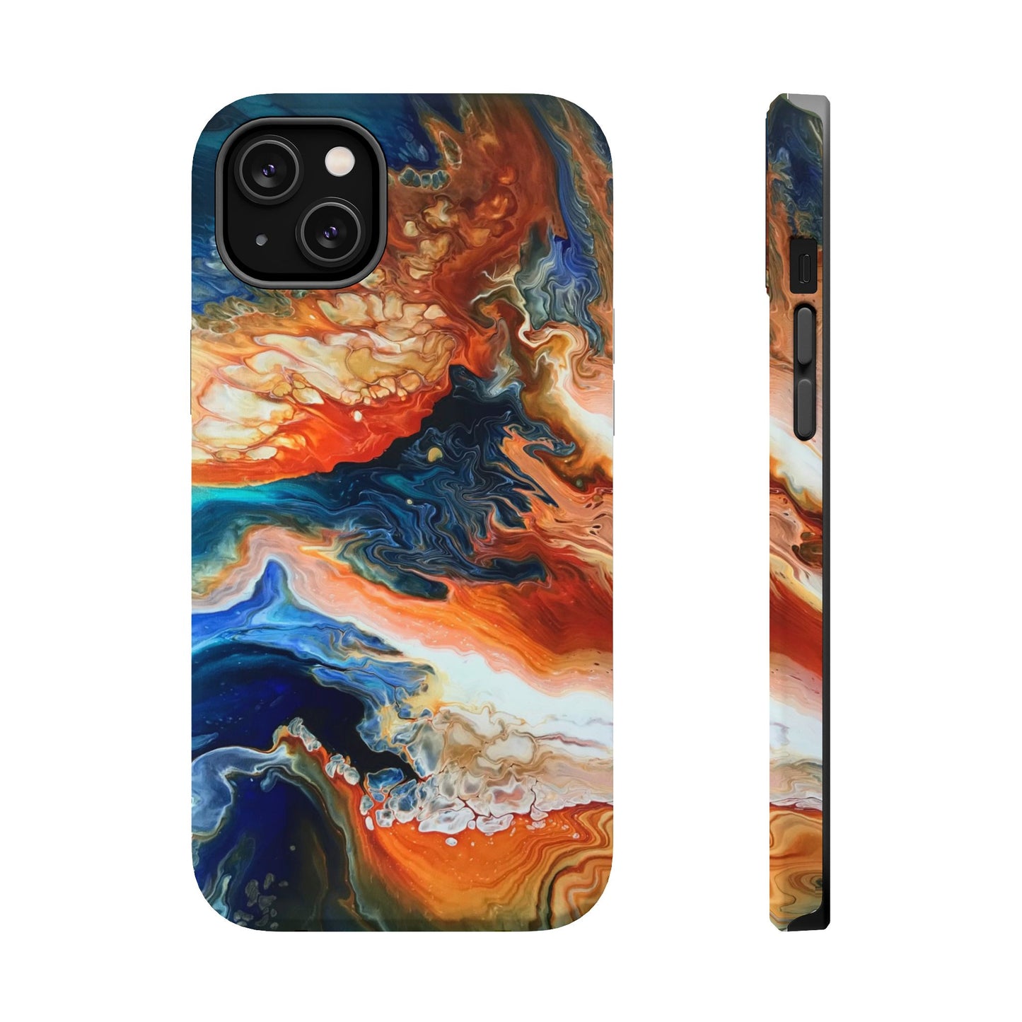 Phone Case - Southwest Vibes Abstract Art Orange and Blue Clouds iPhone 16 15 14 13