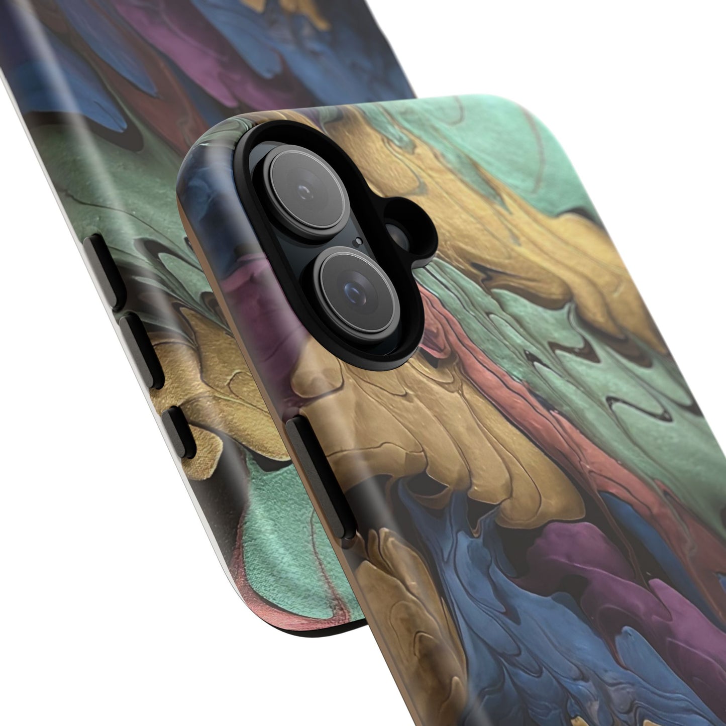 Black and Pearl Paint Unique Abstract Phone Case, Tough Cases, Unique Phone Cover, Stylish Tech Accessory, Art Inspired Gift, Protective Case