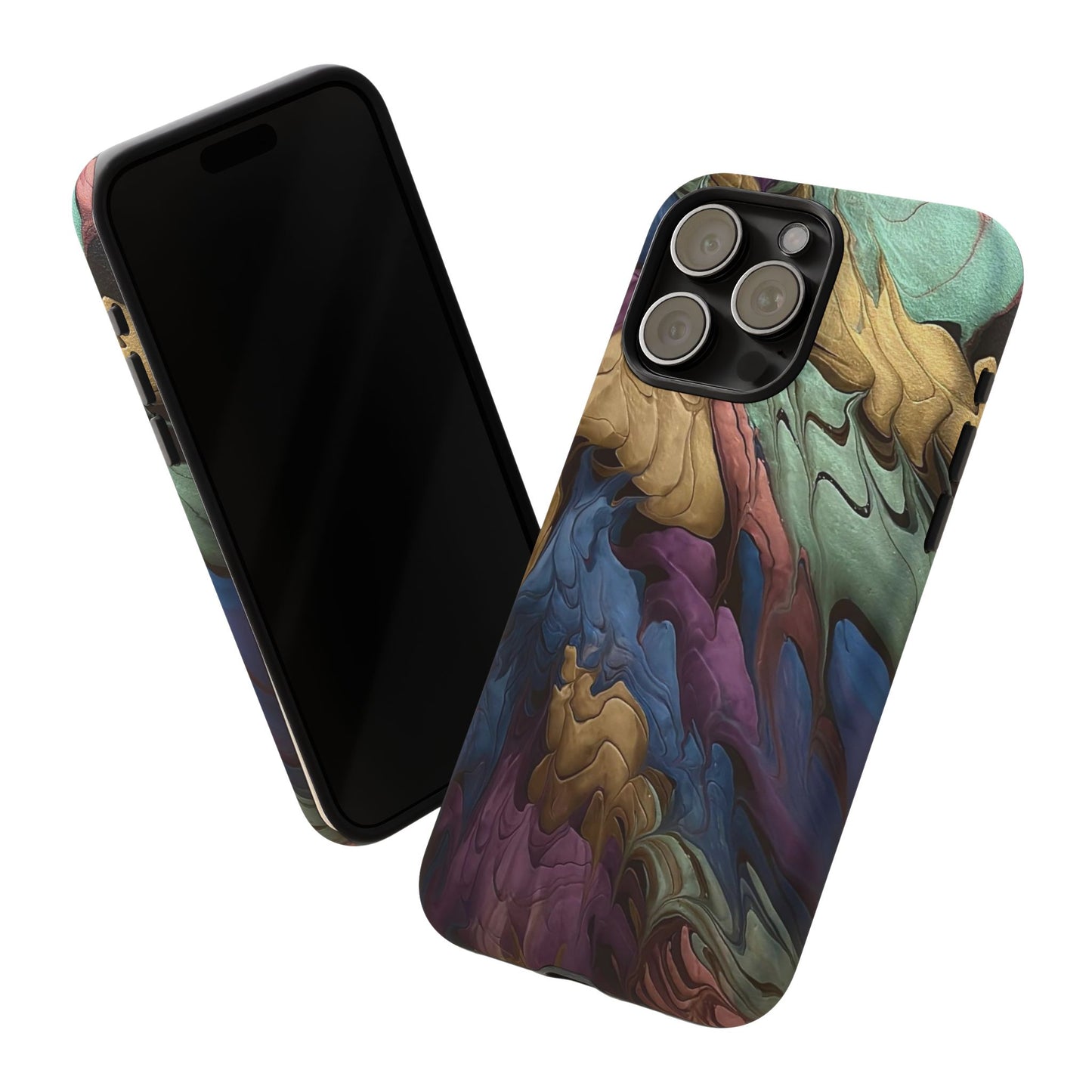 Black and Pearl Paint Unique Abstract Phone Case, Tough Cases, Unique Phone Cover, Stylish Tech Accessory, Art Inspired Gift, Protective Case