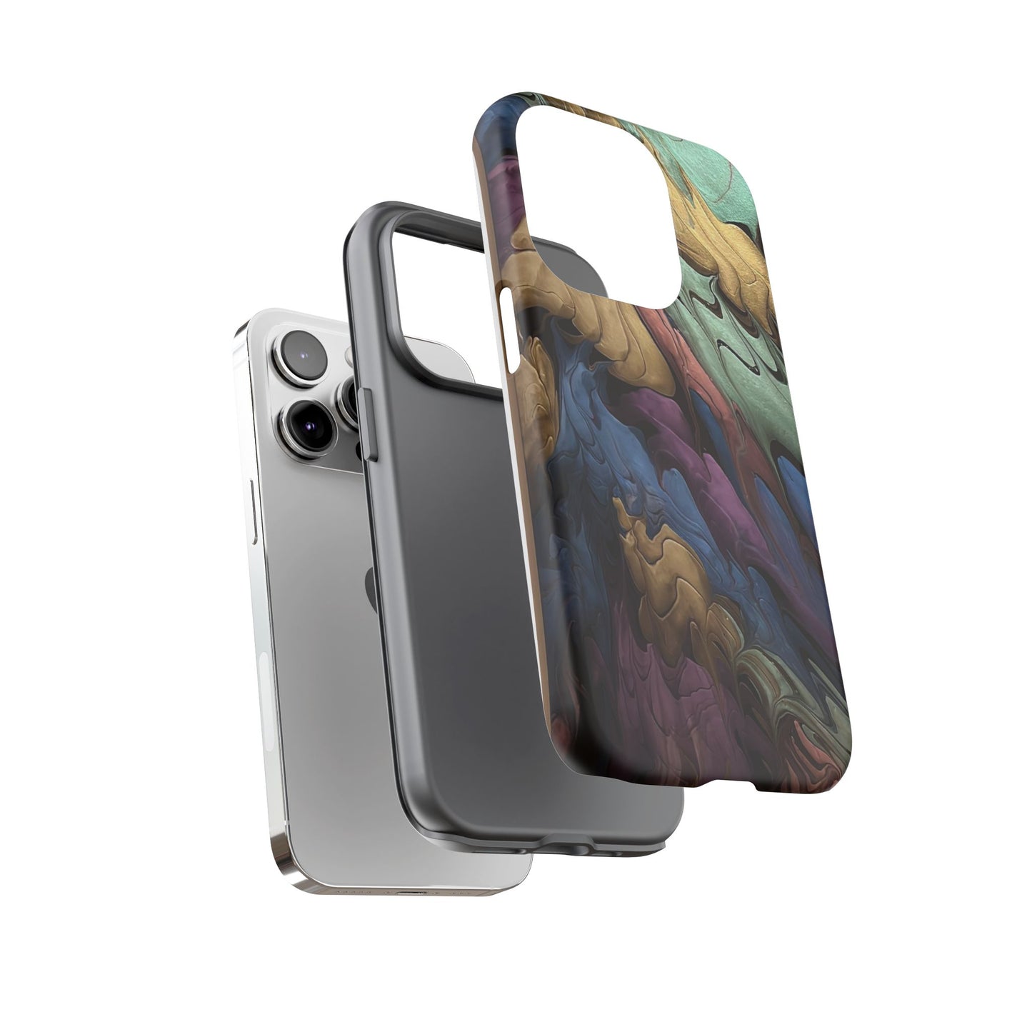 Black and Pearl Paint Unique Abstract Phone Case, Tough Cases, Unique Phone Cover, Stylish Tech Accessory, Art Inspired Gift, Protective Case