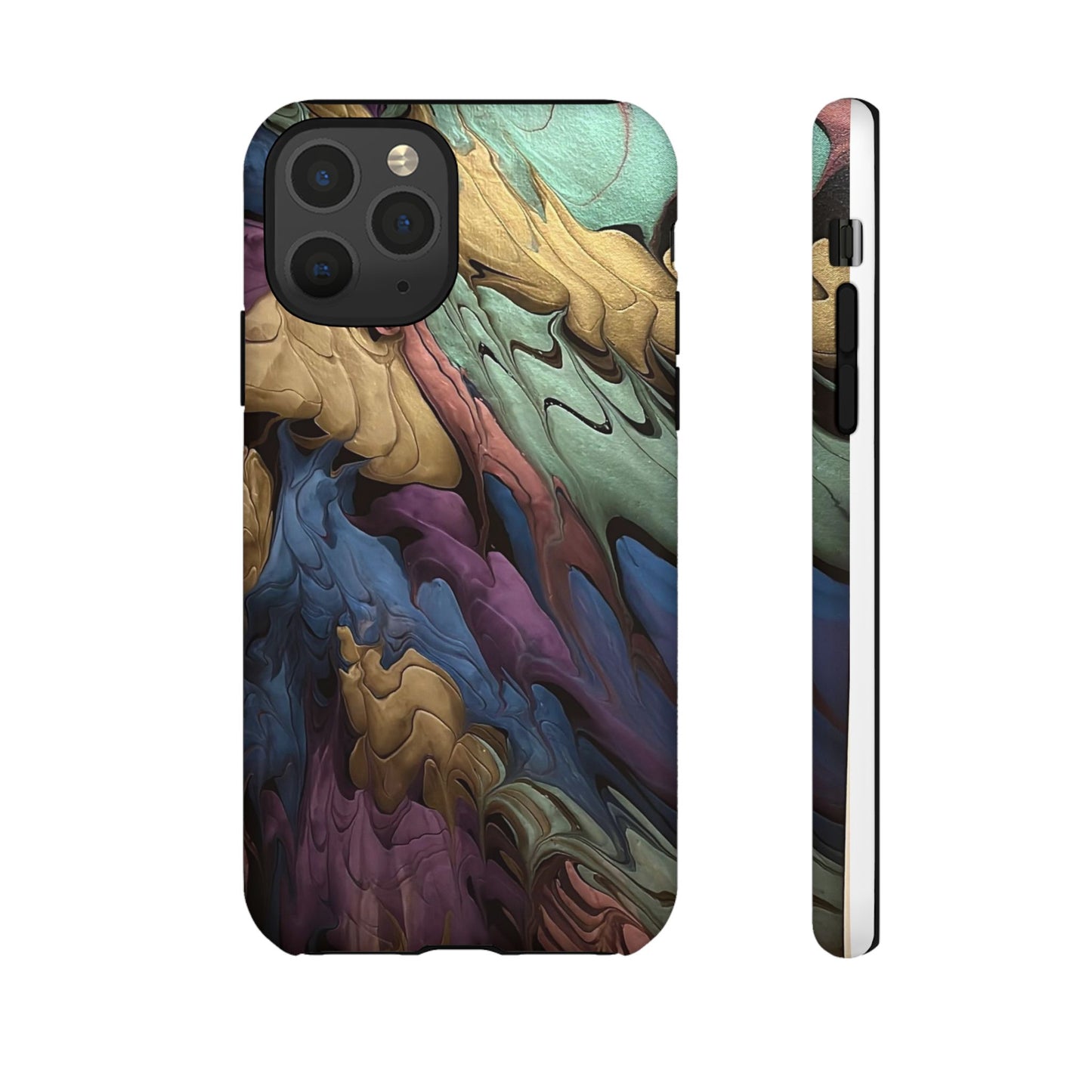 Black and Pearl Paint Unique Abstract Phone Case, Tough Cases, Unique Phone Cover, Stylish Tech Accessory, Art Inspired Gift, Protective Case