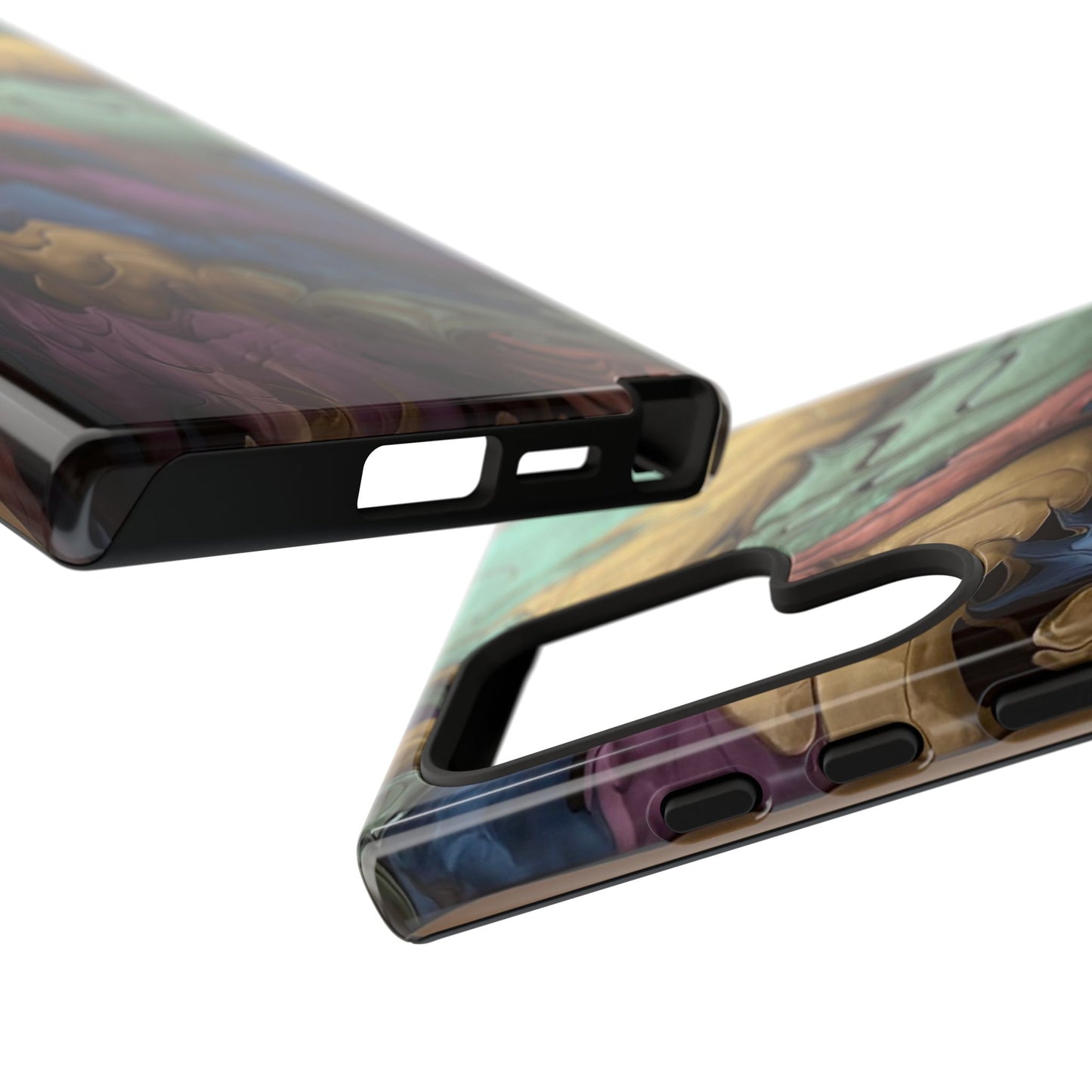 Black and Pearl Paint Unique Abstract Phone Case, Tough Cases, Unique Phone Cover, Stylish Tech Accessory, Art Inspired Gift, Protective Case