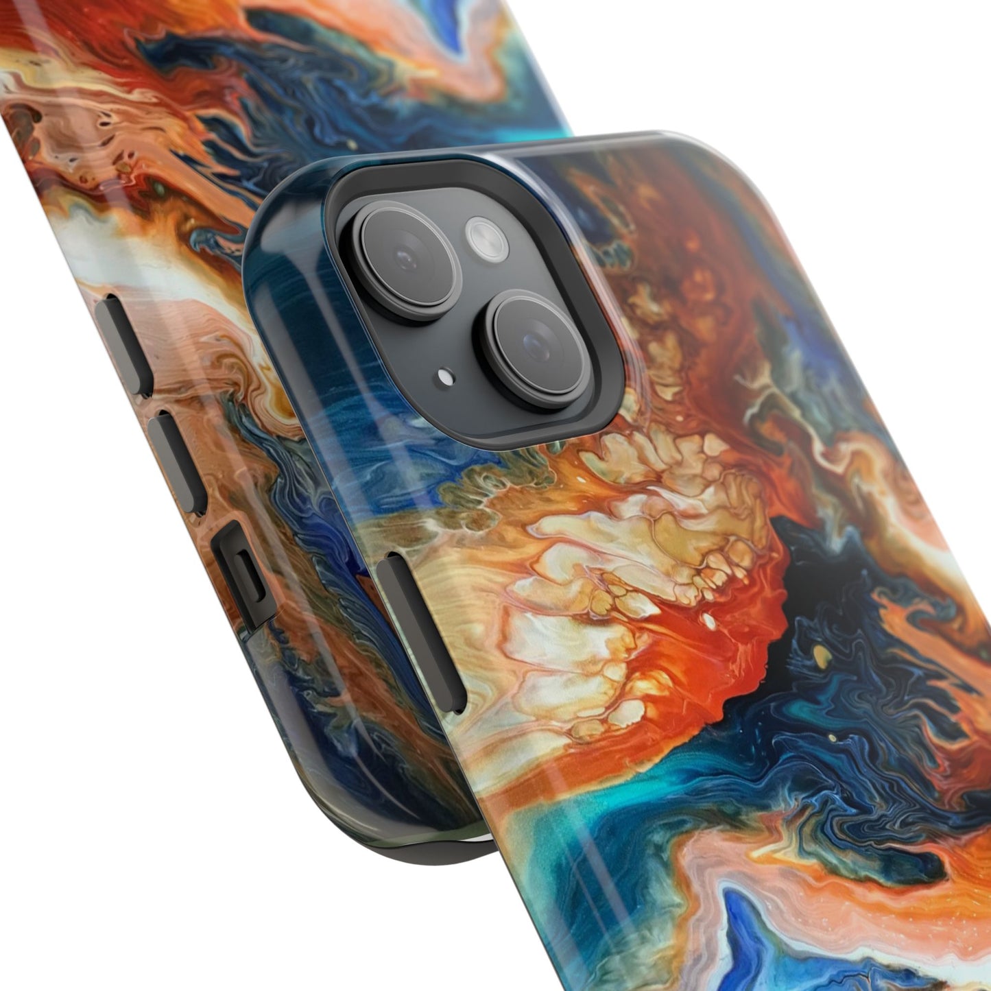 Phone Case - Southwest Vibes Abstract Art Orange and Blue Clouds iPhone 16 15 14 13