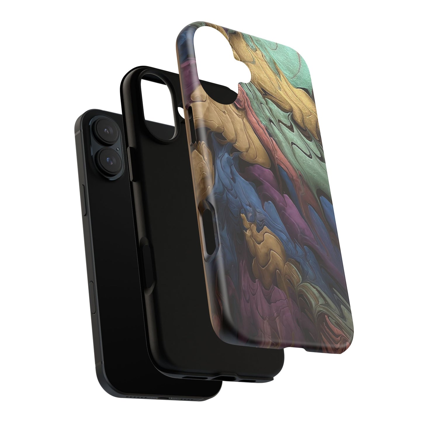 Black and Pearl Paint Unique Abstract Phone Case, Tough Cases, Unique Phone Cover, Stylish Tech Accessory, Art Inspired Gift, Protective Case