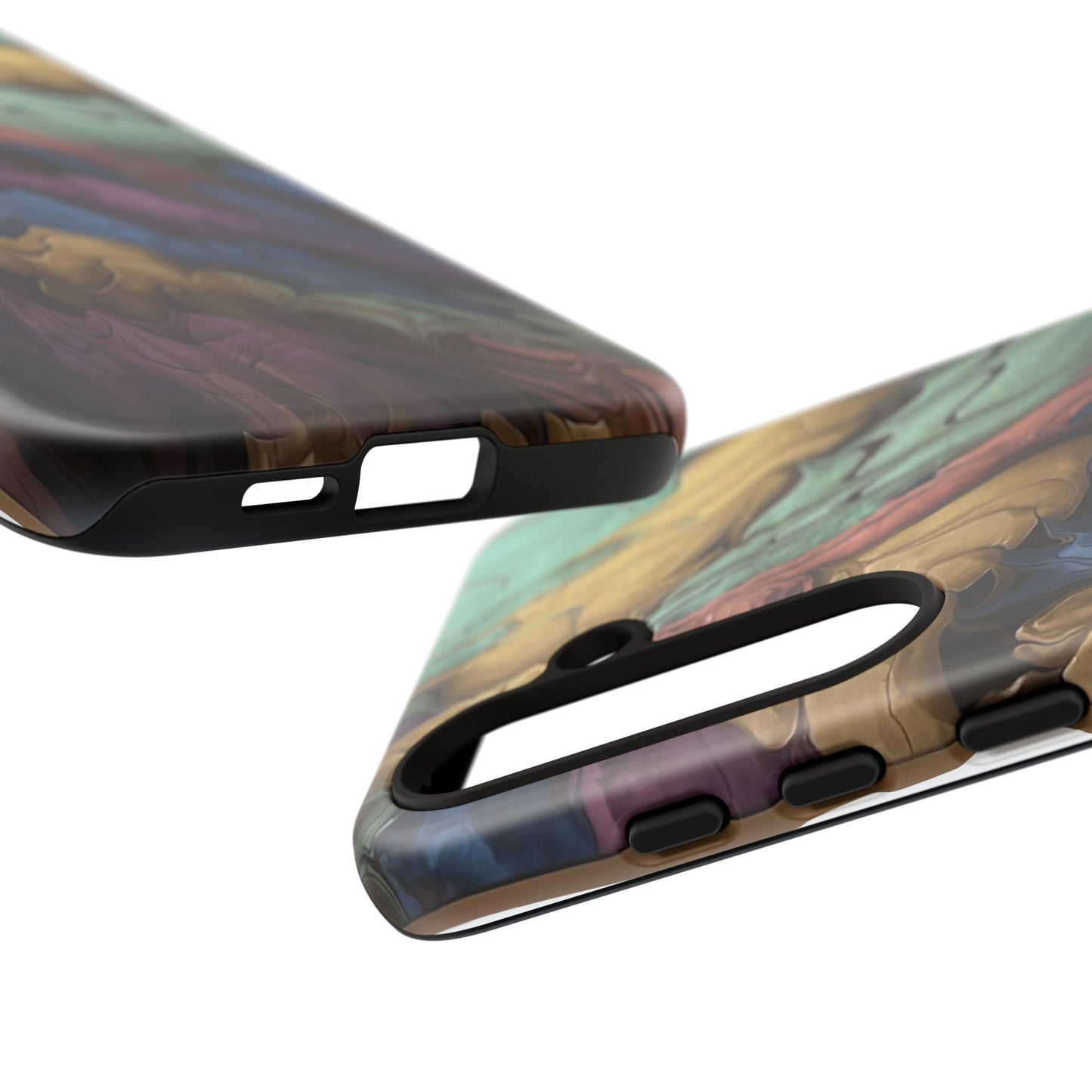 Black and Pearl Paint Unique Abstract Phone Case, Tough Cases, Unique Phone Cover, Stylish Tech Accessory, Art Inspired Gift, Protective Case