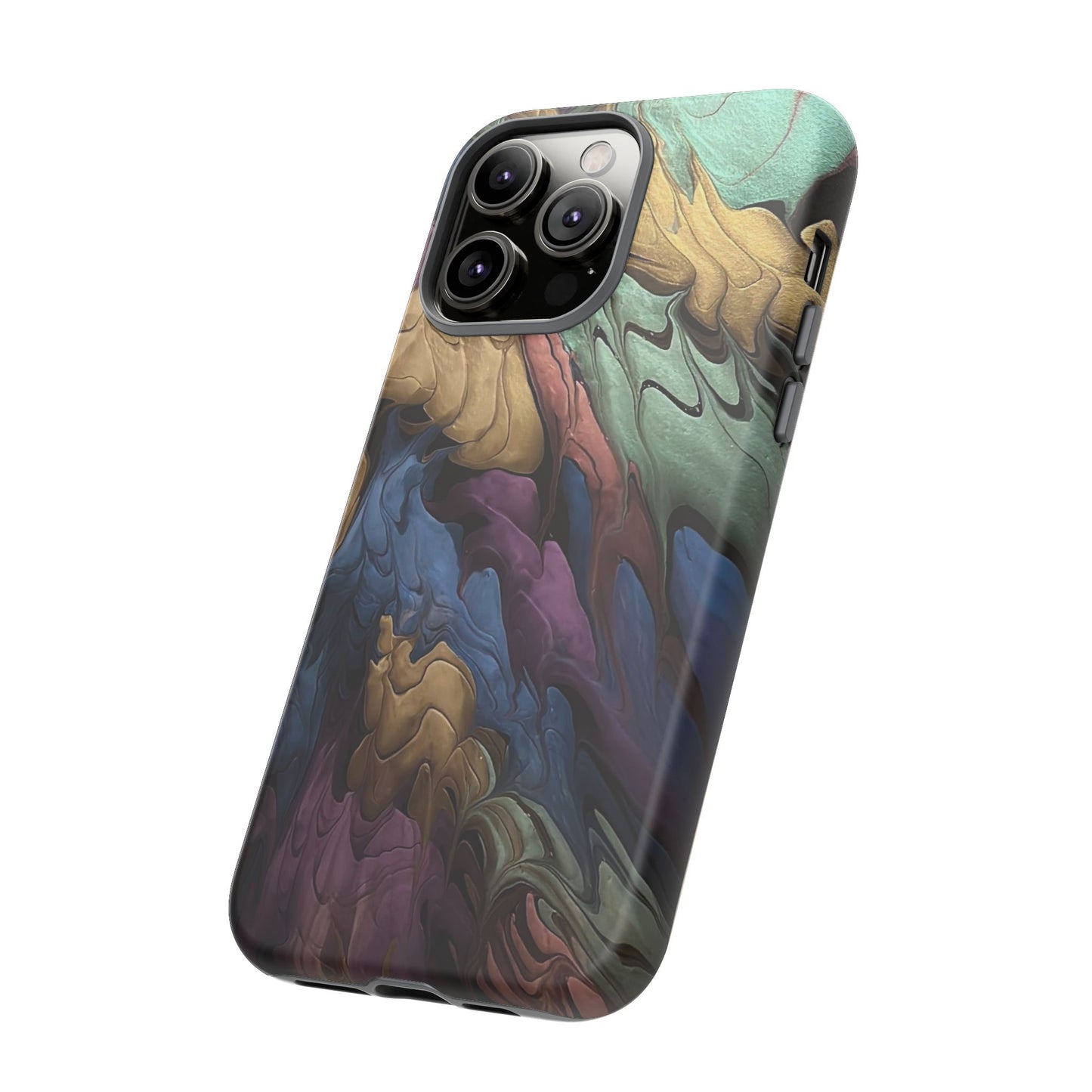 Black and Pearl Paint Unique Abstract Phone Case, Tough Cases, Unique Phone Cover, Stylish Tech Accessory, Art Inspired Gift, Protective Case