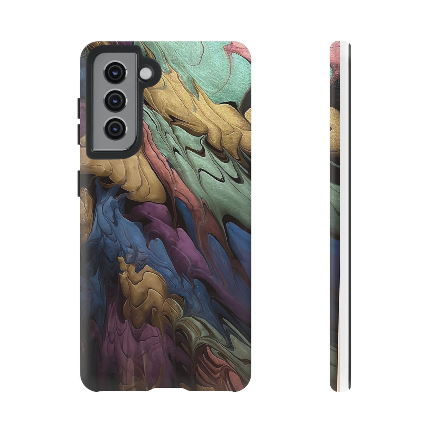 Black and Pearl Paint Unique Abstract Phone Case, Tough Cases, Unique Phone Cover, Stylish Tech Accessory, Art Inspired Gift, Protective Case