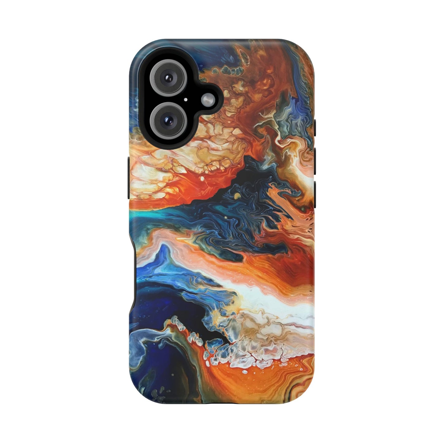 Phone Case - Southwest Vibes Abstract Art Orange and Blue Clouds iPhone 16 15 14 13
