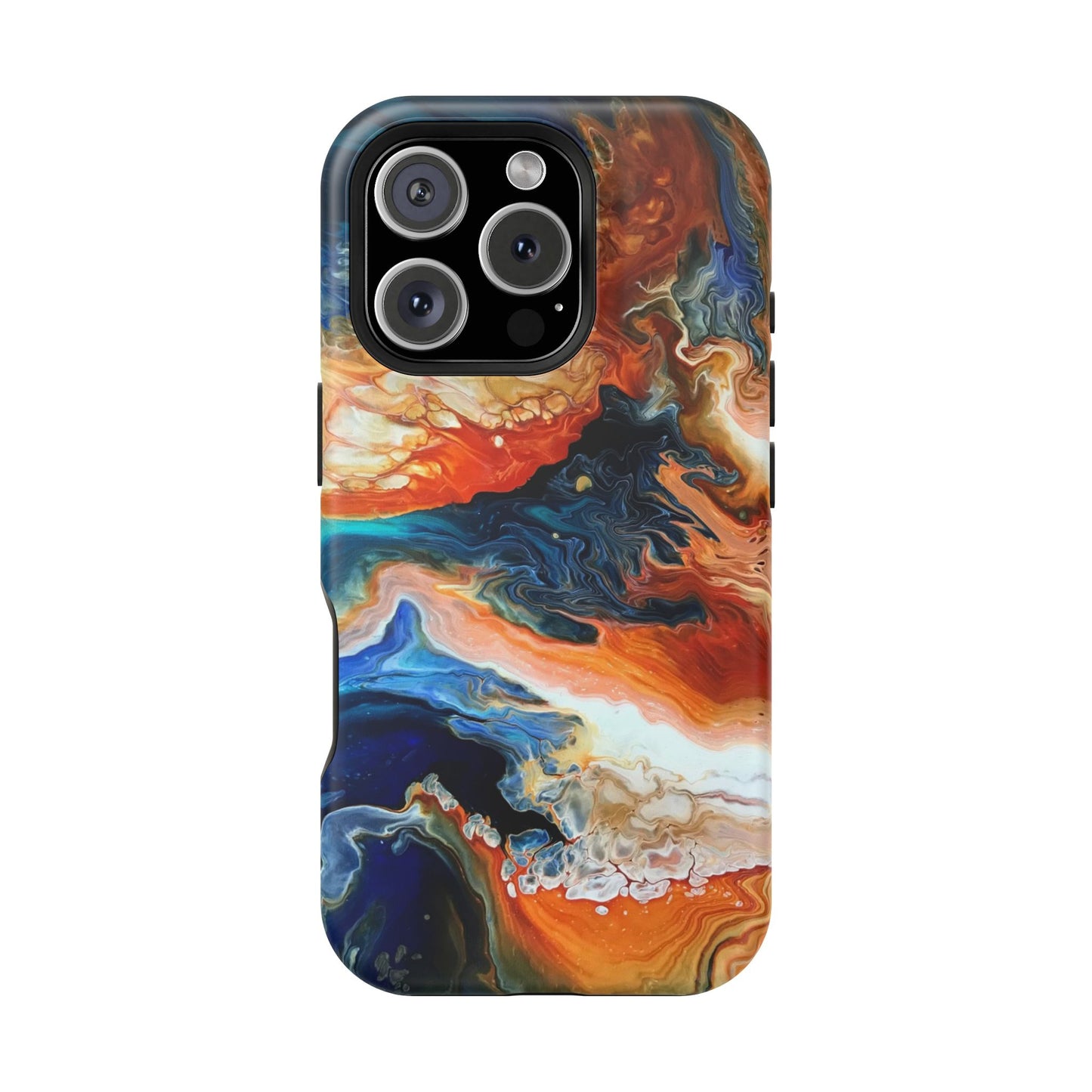 Phone Case - Southwest Vibes Abstract Art Orange and Blue Clouds iPhone 16 15 14 13