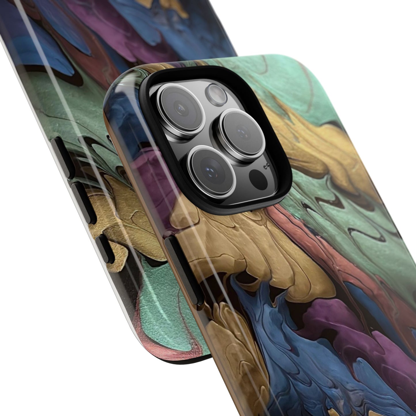 Black and Pearl Paint Unique Abstract Phone Case, Tough Cases, Unique Phone Cover, Stylish Tech Accessory, Art Inspired Gift, Protective Case
