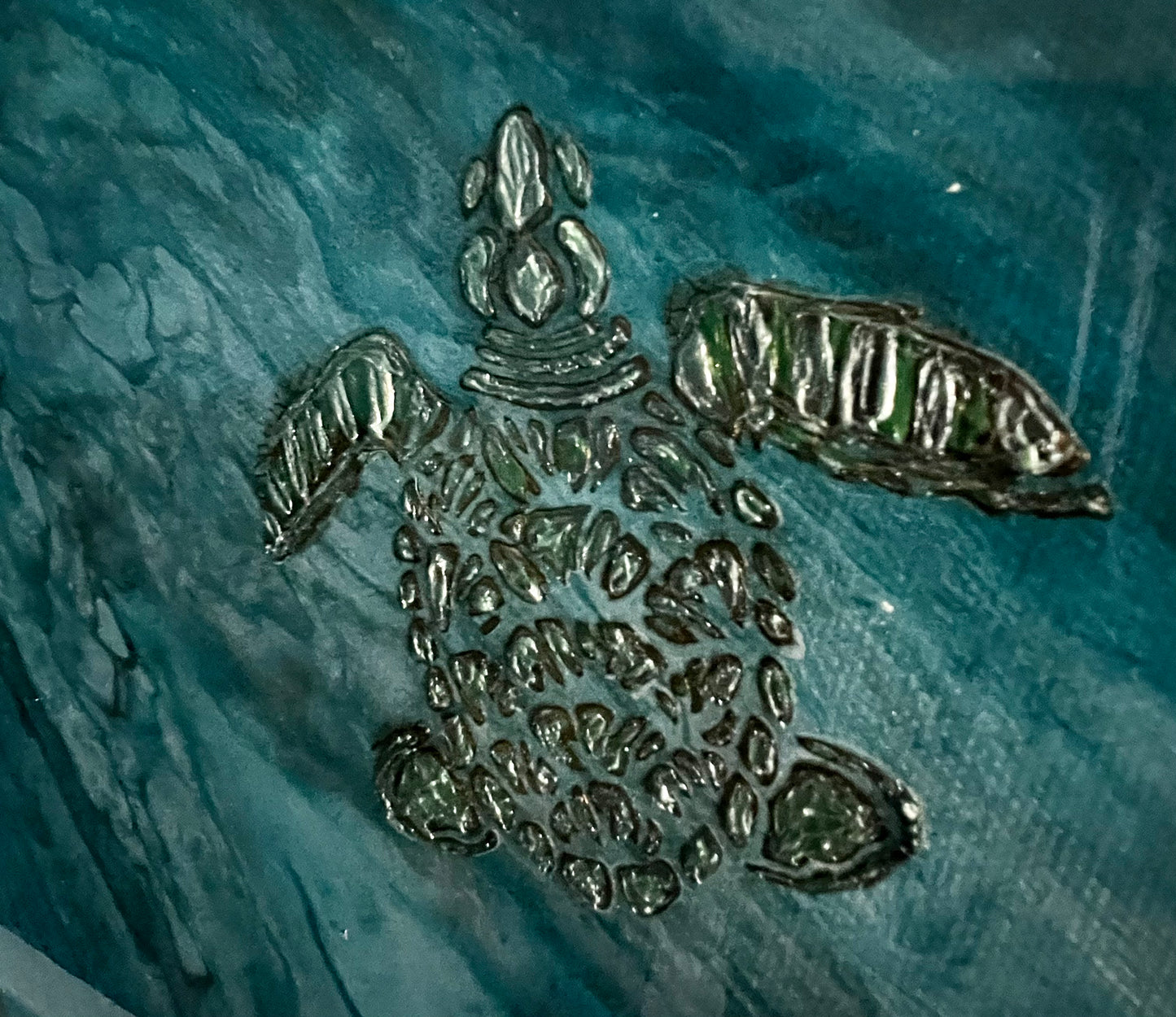 Life in the Ocean - 20x20 Handmade Painting with Turtles and Crabs