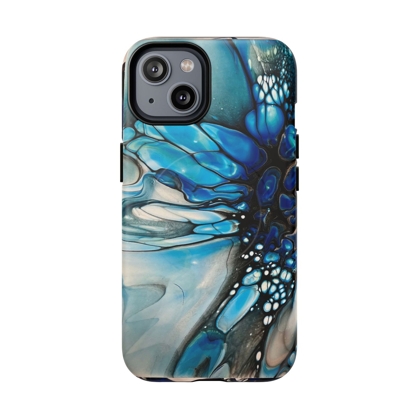 Blue Flower Abstract Art Tough Magnetic Phone Case | Stylish Tech Accessory, Durable Phone Cover, Gift for Tech Lovers, Unique Phone Case, Holiday Gift