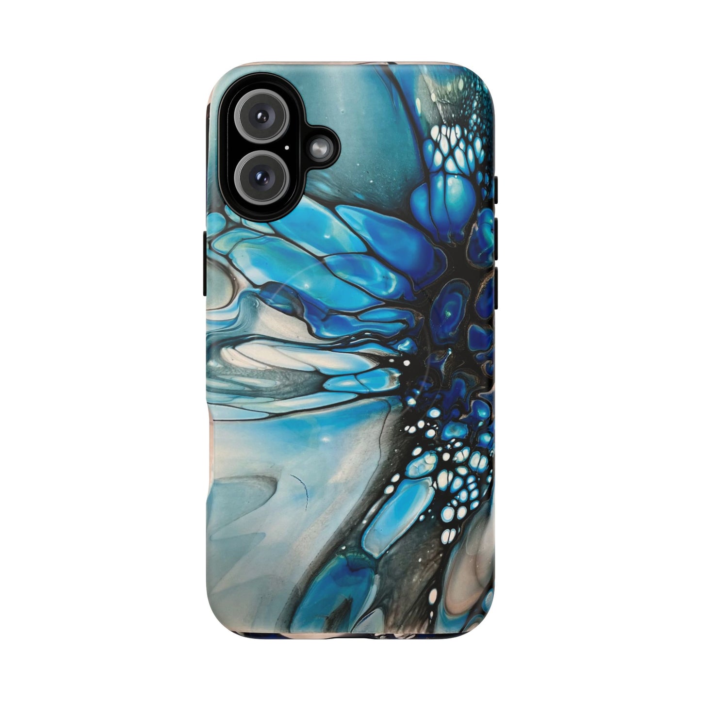 Blue Flower Abstract Art Tough Magnetic Phone Case | Stylish Tech Accessory, Durable Phone Cover, Gift for Tech Lovers, Unique Phone Case, Holiday Gift