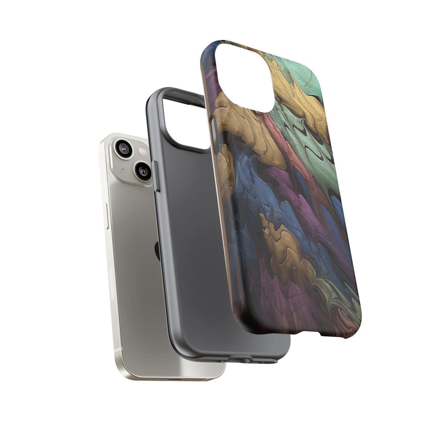 Black and Pearl Paint Unique Abstract Phone Case, Tough Cases, Unique Phone Cover, Stylish Tech Accessory, Art Inspired Gift, Protective Case