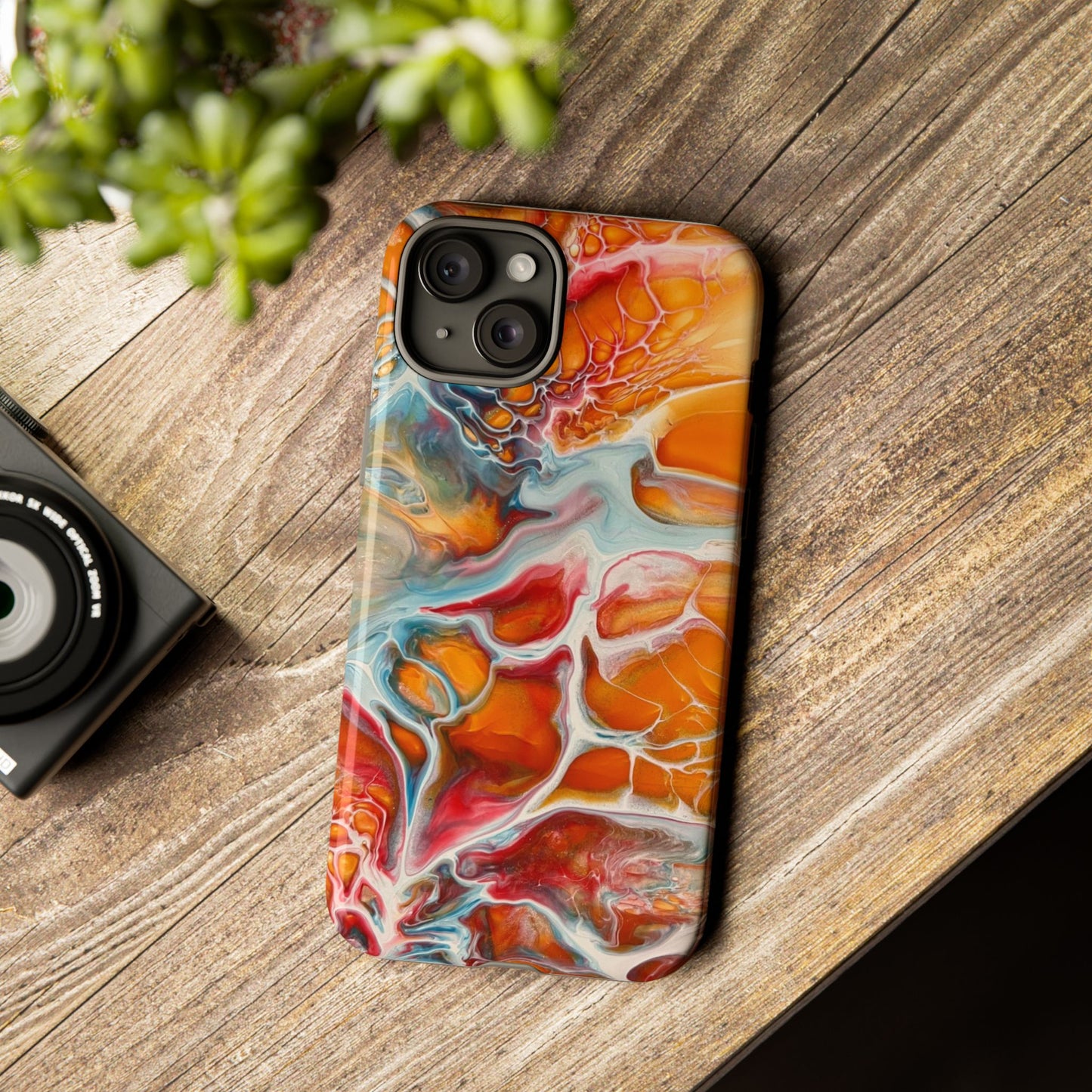 Phone Case - Abstract Orange Lightning Art for Orange Creamsicle Lovers