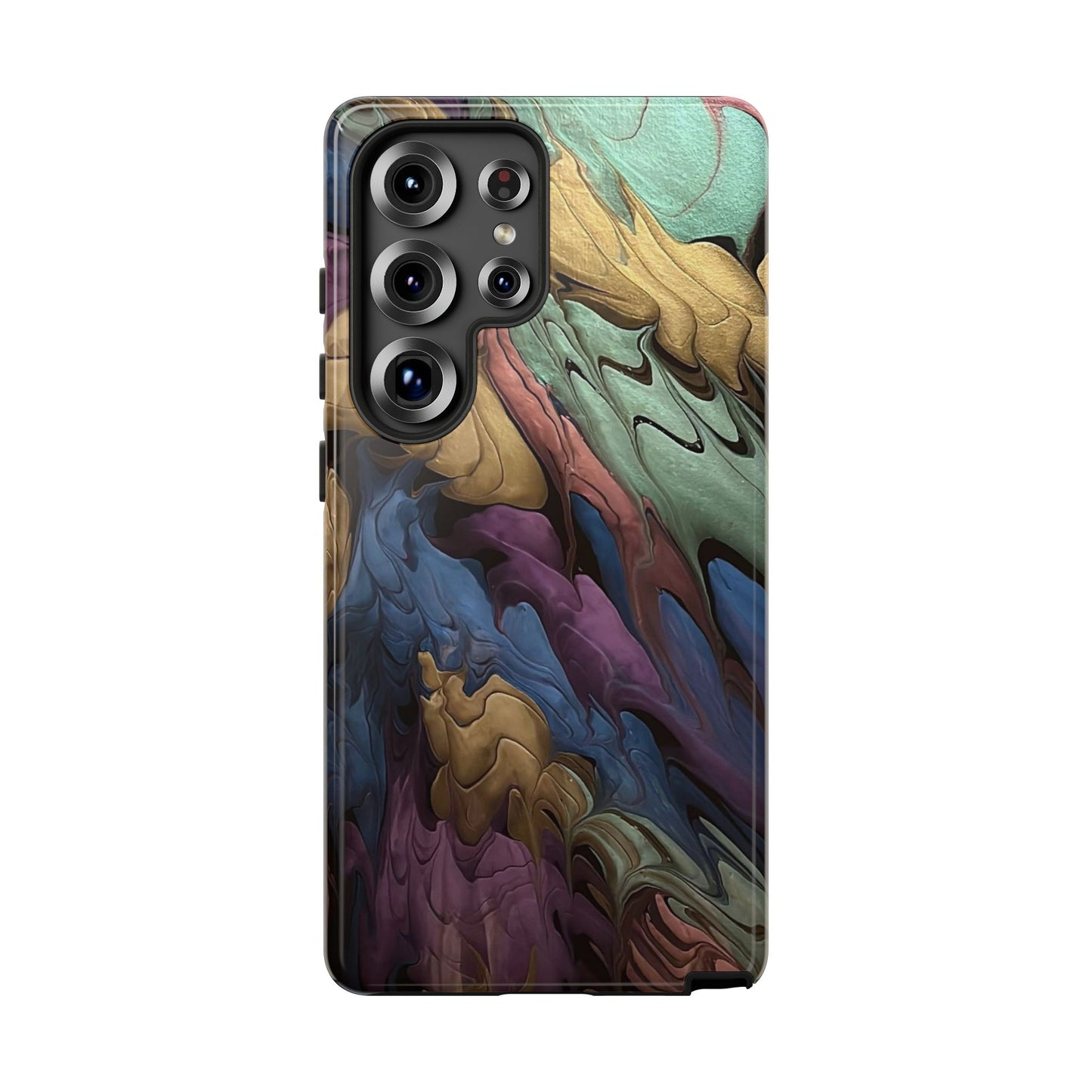 Black and Pearl Paint Unique Abstract Phone Case, Tough Cases, Unique Phone Cover, Stylish Tech Accessory, Art Inspired Gift, Protective Case