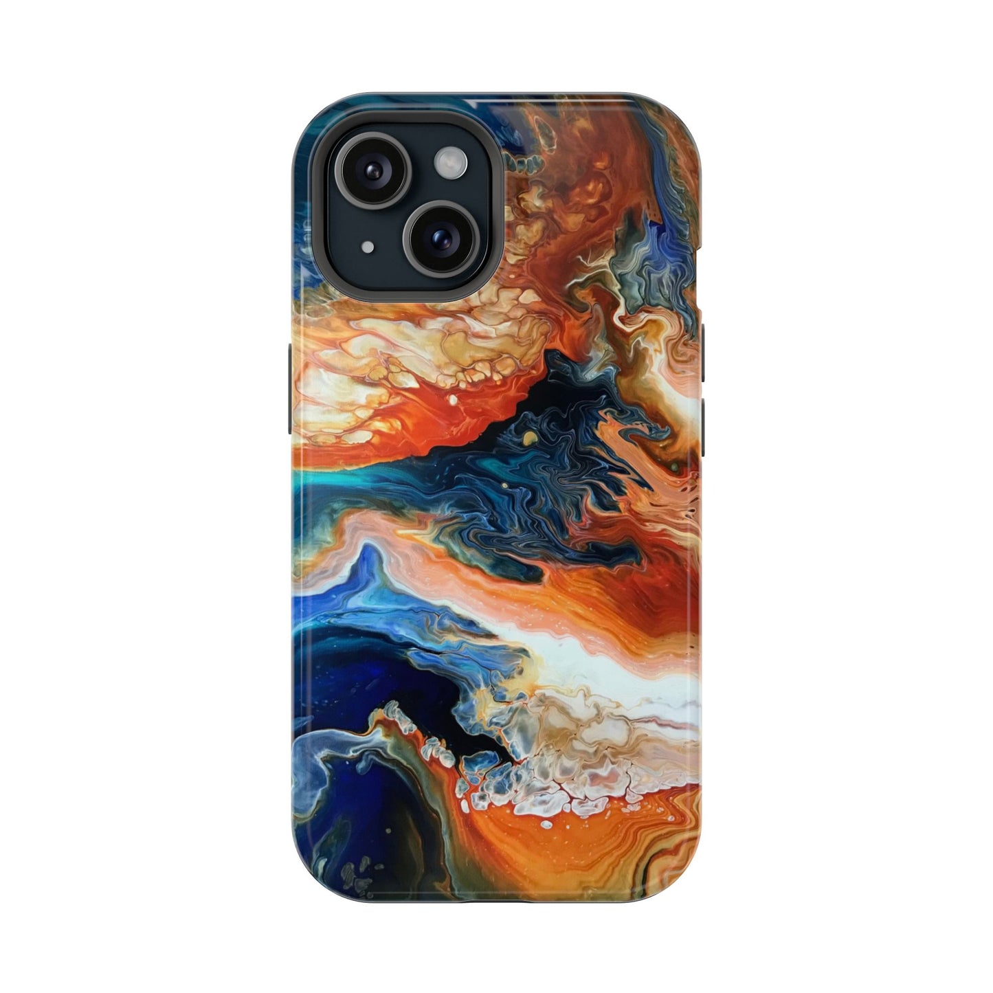 Phone Case - Southwest Vibes Abstract Art Orange and Blue Clouds iPhone 16 15 14 13