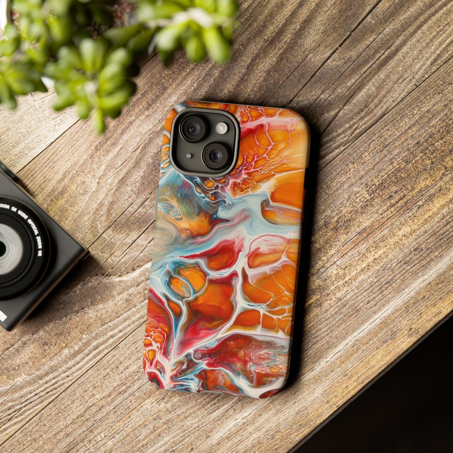 Phone Case - Abstract Orange Lightning Art for Orange Creamsicle Lovers
