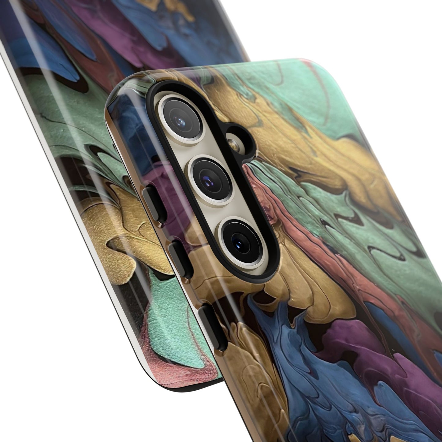 Black and Pearl Paint Unique Abstract Phone Case, Tough Cases, Unique Phone Cover, Stylish Tech Accessory, Art Inspired Gift, Protective Case