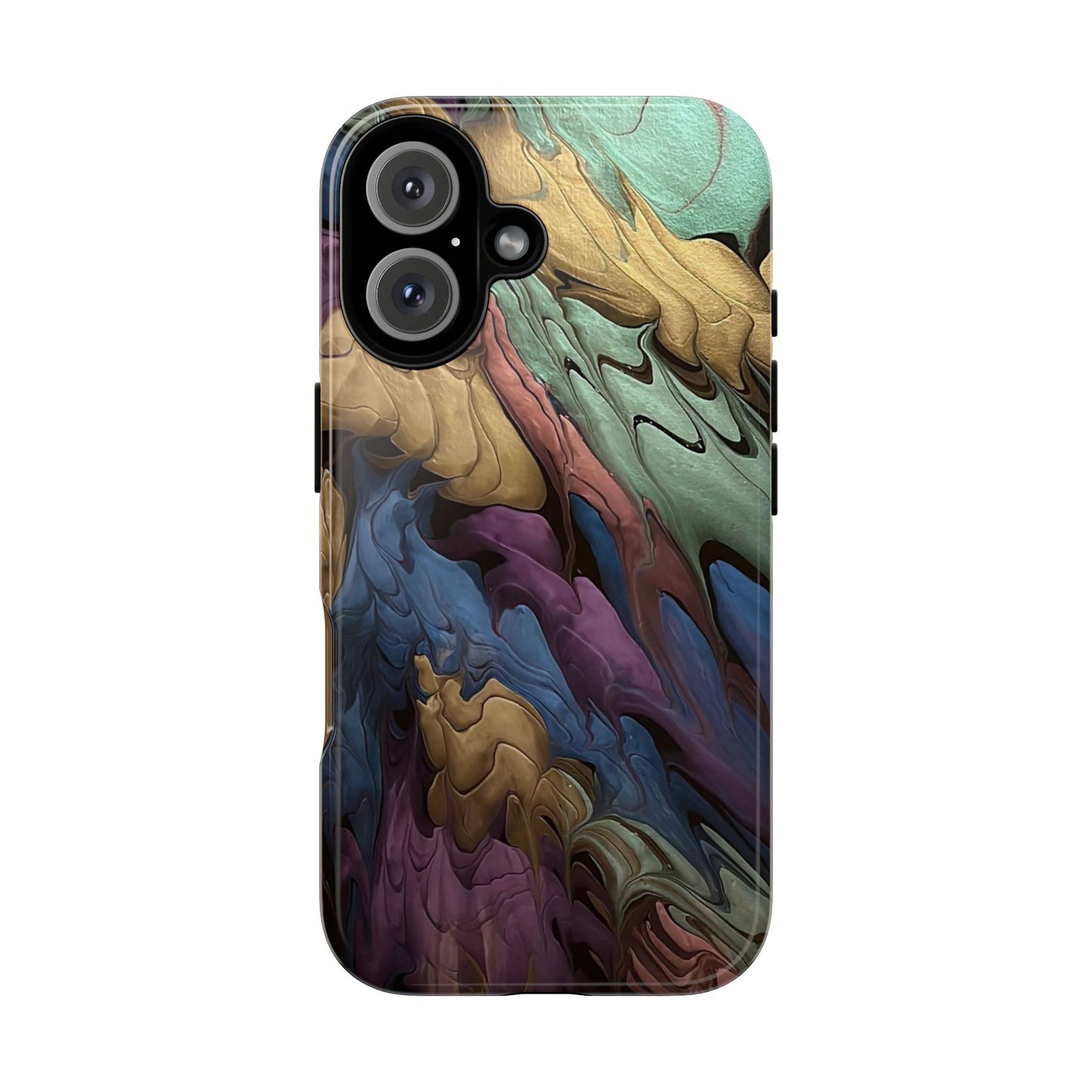 Black and Pearl Paint Unique Abstract Phone Case, Tough Cases, Unique Phone Cover, Stylish Tech Accessory, Art Inspired Gift, Protective Case