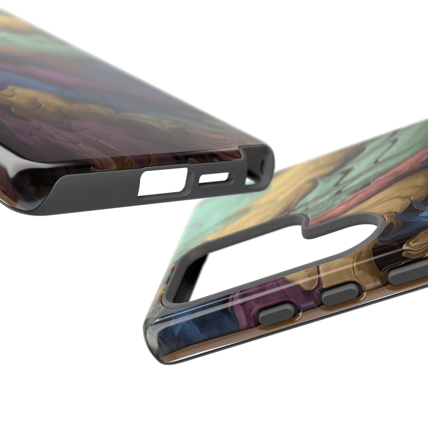 Black and Pearl Paint Unique Abstract Phone Case, Tough Cases, Unique Phone Cover, Stylish Tech Accessory, Art Inspired Gift, Protective Case