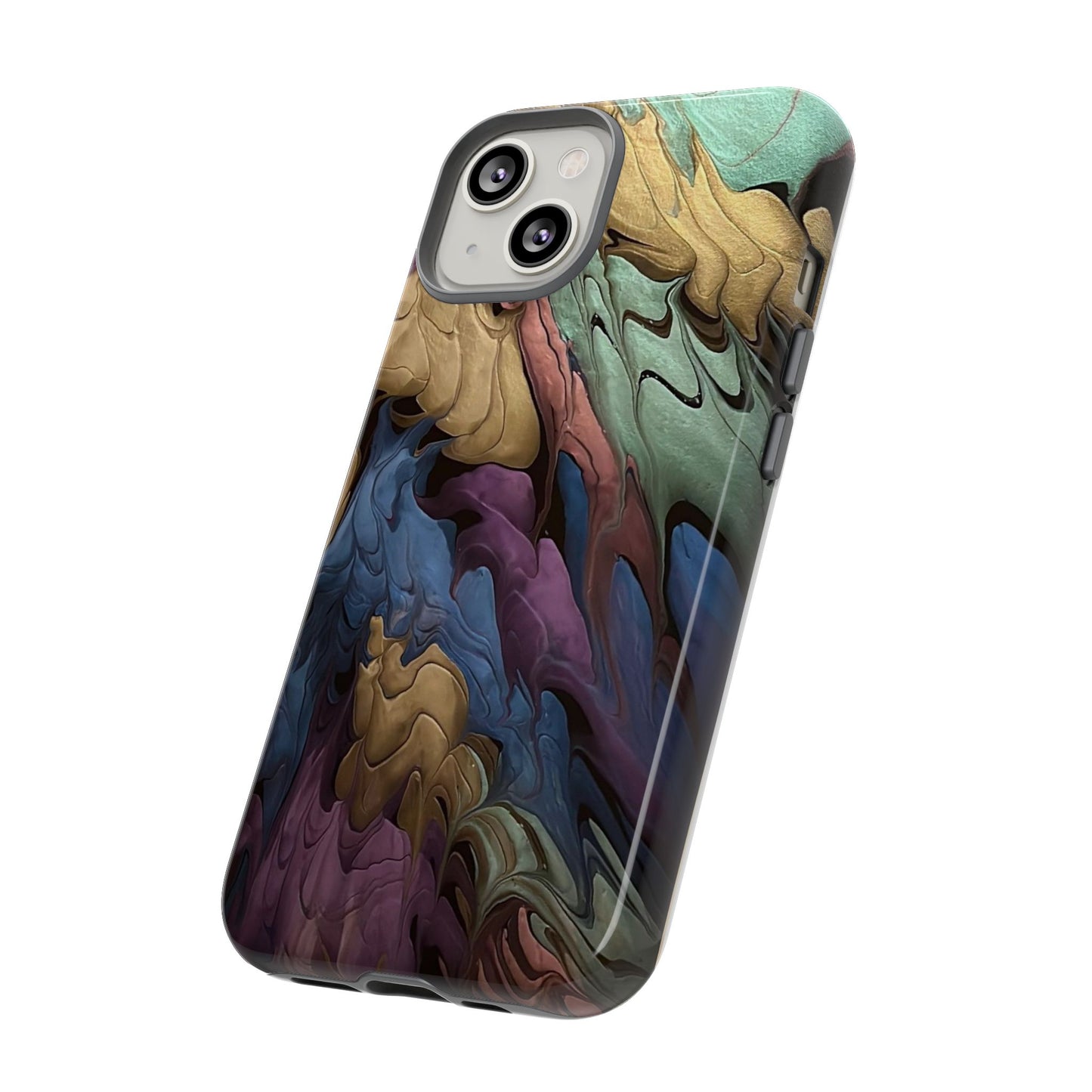Black and Pearl Paint Unique Abstract Phone Case, Tough Cases, Unique Phone Cover, Stylish Tech Accessory, Art Inspired Gift, Protective Case