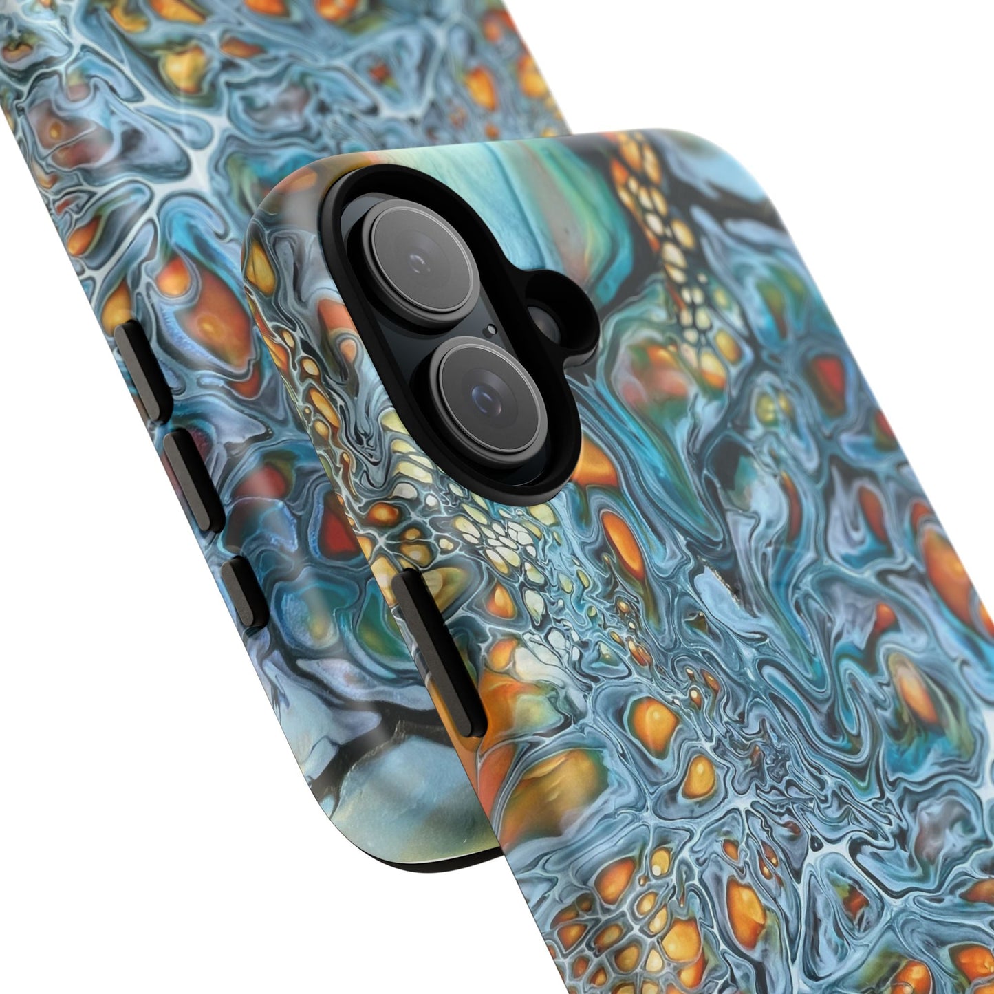 Blue and Orange Artistic Tough Magnetic Case - Iphone 14 15 16 17 - Birdsong Lane Art