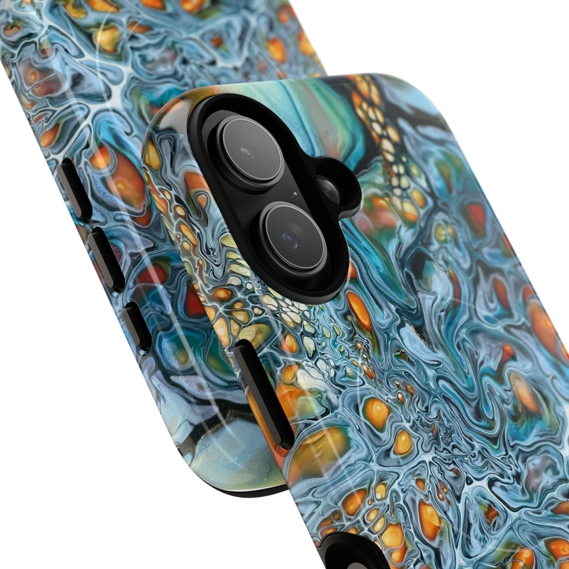 Blue and Orange Artistic Tough Magnetic Case - Iphone 14 15 16 17 - Birdsong Lane Art
