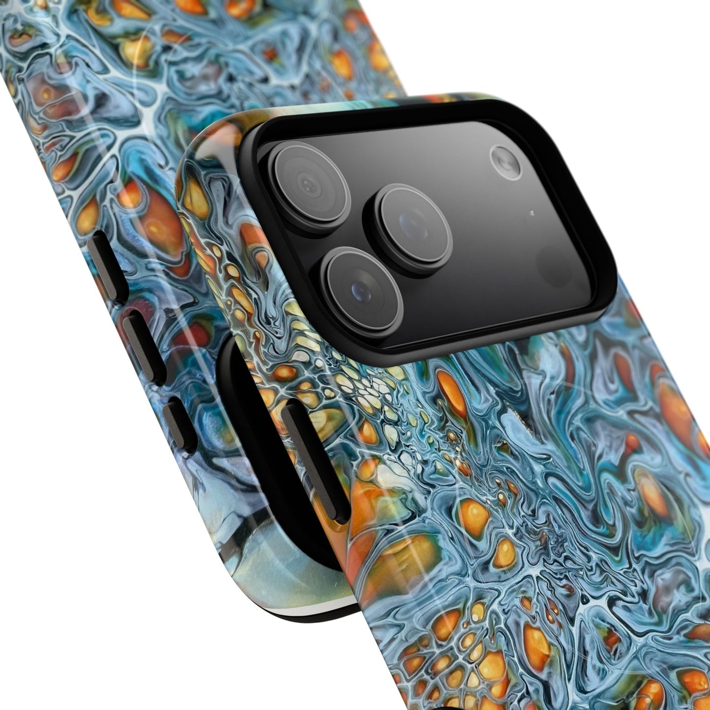 Blue and Orange Artistic Tough Magnetic Case - Iphone 14 15 16 17 - Birdsong Lane Art