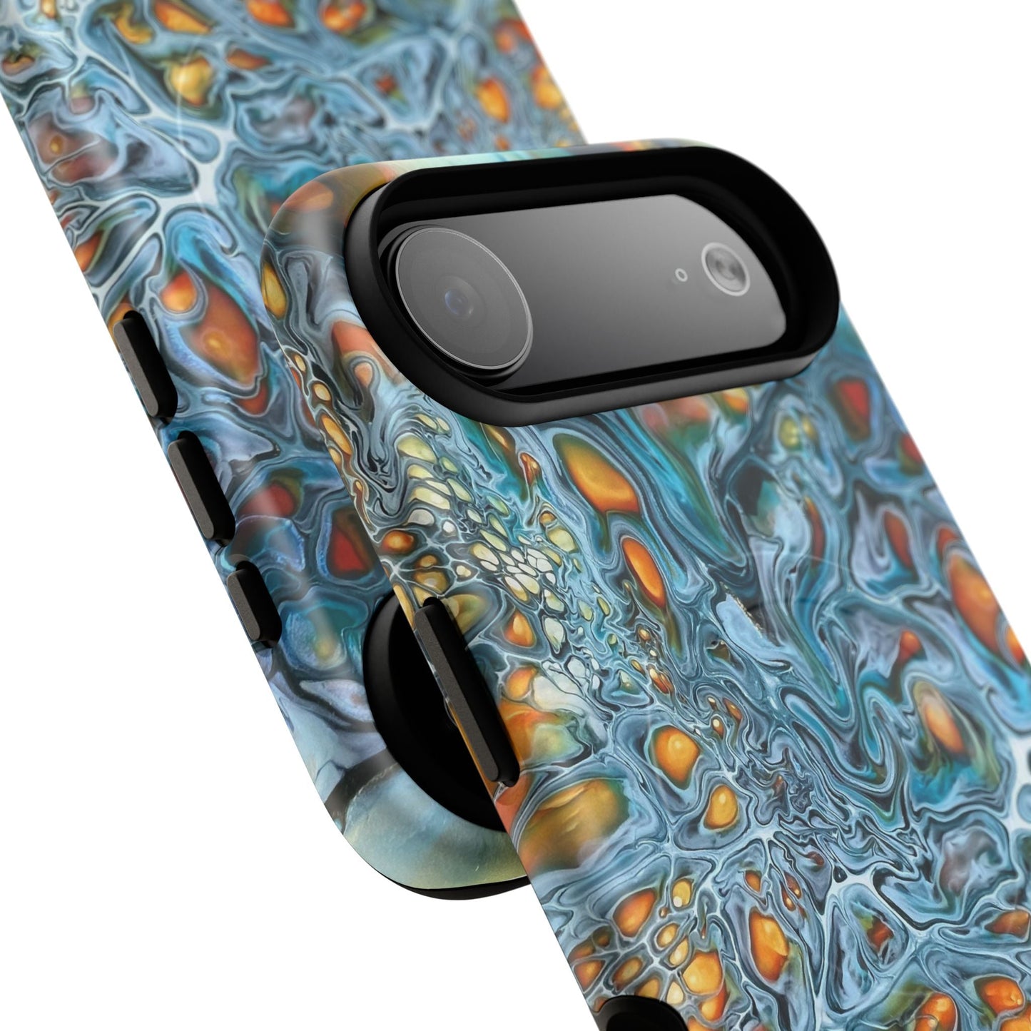 Blue and Orange Artistic Tough Magnetic Case - Iphone 14 15 16 17 - Birdsong Lane Art