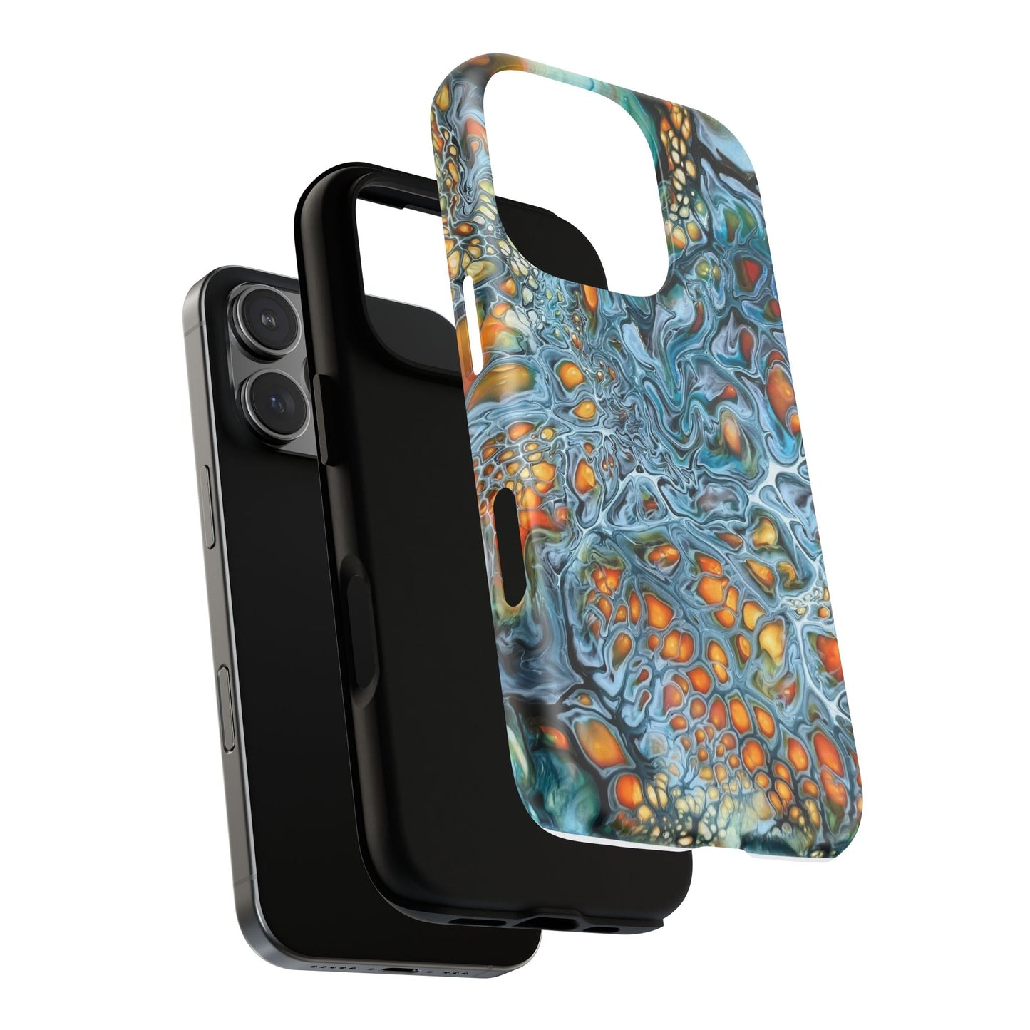 Blue and Orange Artistic Tough Magnetic Case - Iphone 14 15 16 17 - Birdsong Lane Art
