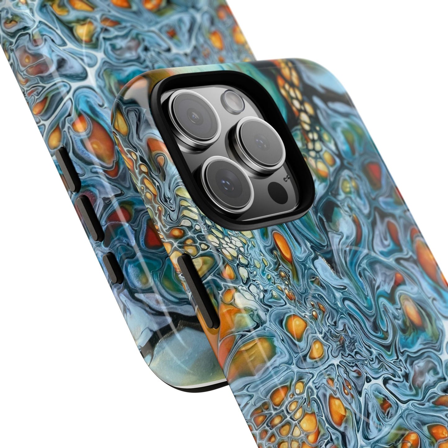 Blue and Orange Artistic Tough Magnetic Case - Iphone 14 15 16 17 - Birdsong Lane Art