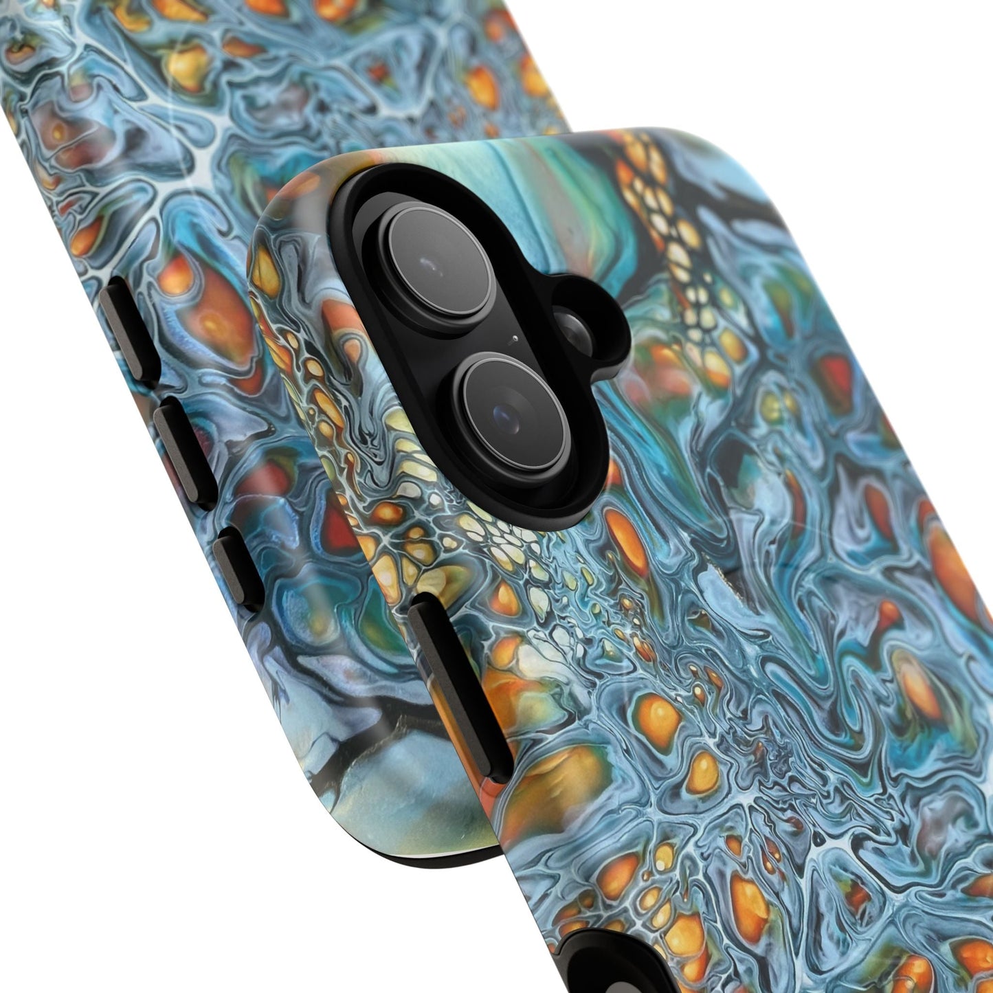 Blue and Orange Artistic Tough Magnetic Case - Iphone 14 15 16 17 - Birdsong Lane Art