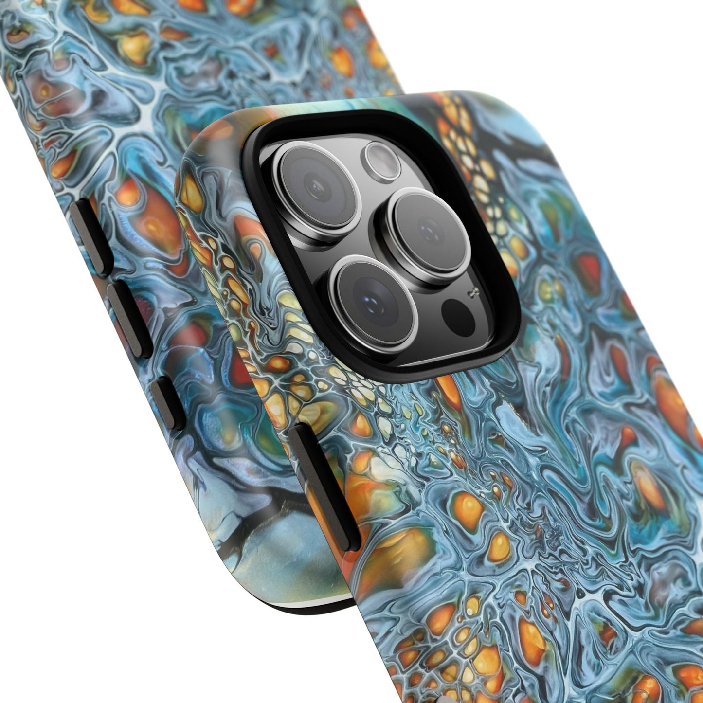 Blue and Orange Artistic Tough Magnetic Case - Iphone 14 15 16 17 - Birdsong Lane Art