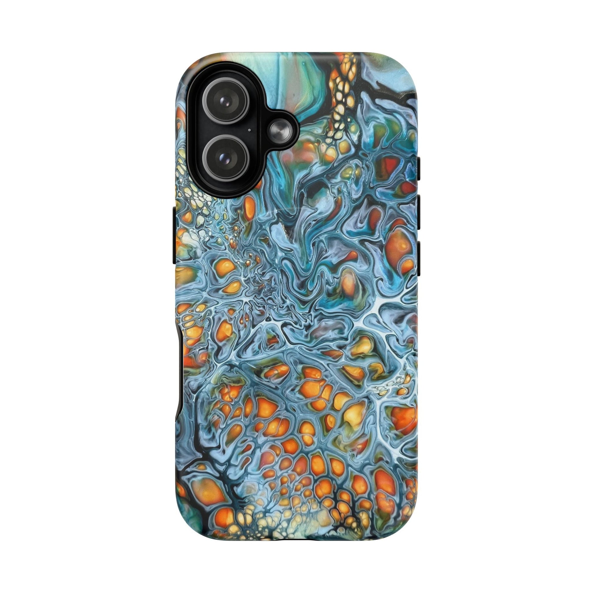 Blue and Orange Artistic Tough Magnetic Case - Iphone 14 15 16 17 - Birdsong Lane Art