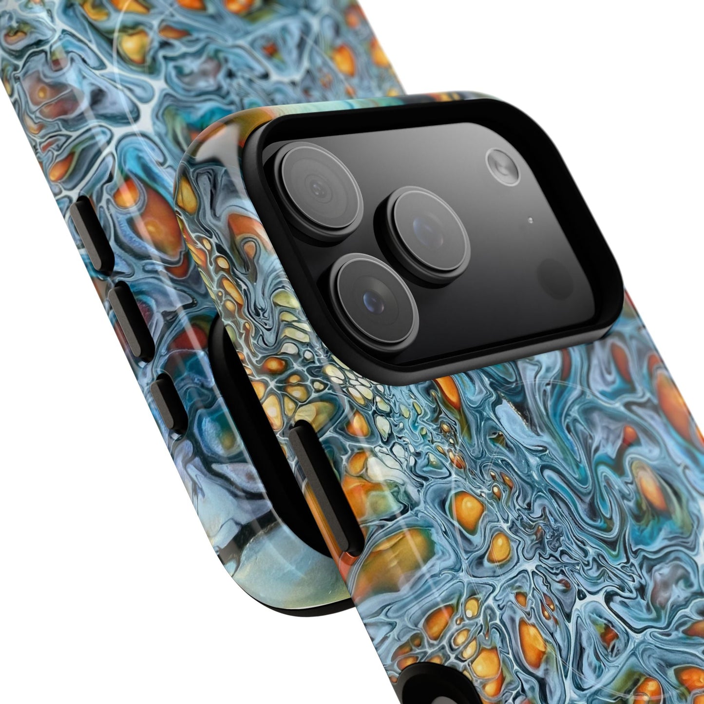 Blue and Orange Artistic Tough Magnetic Case - Iphone 14 15 16 17 - Birdsong Lane Art