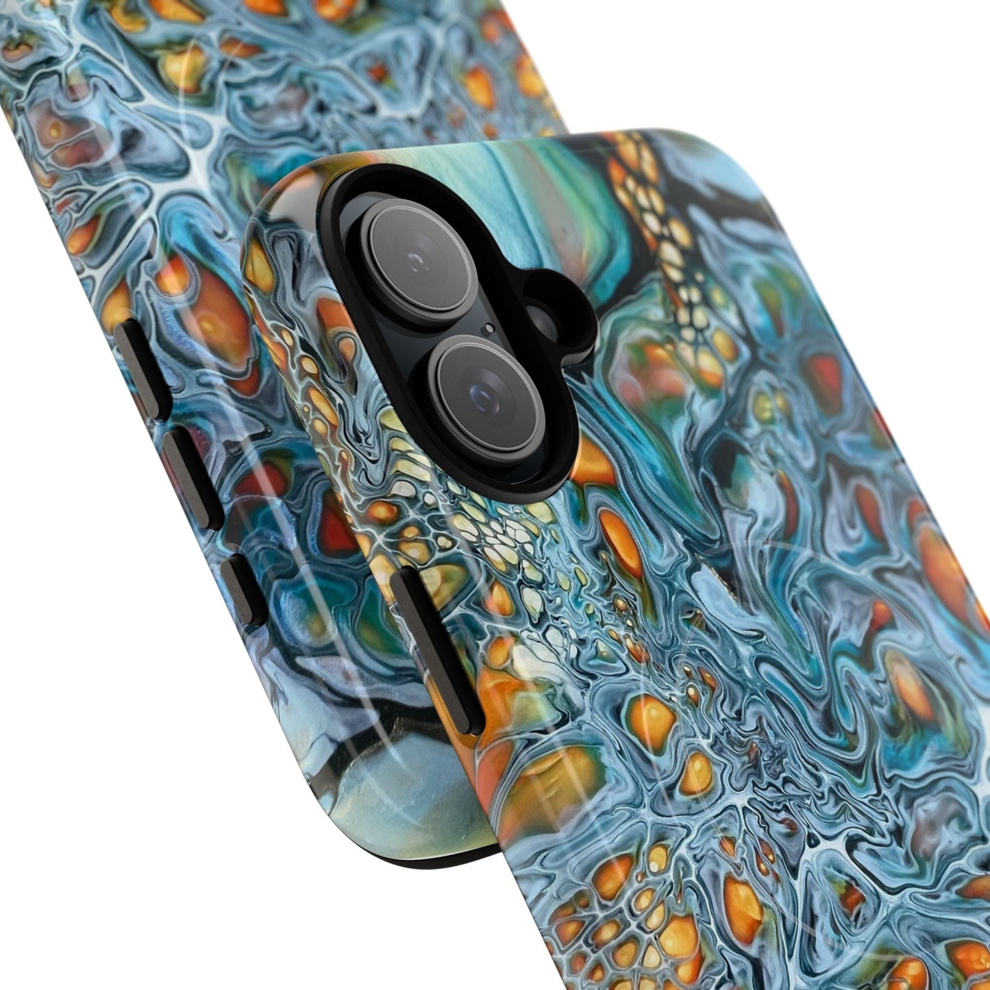Blue and Orange Artistic Tough Magnetic Case - Iphone 14 15 16 17 - Birdsong Lane Art