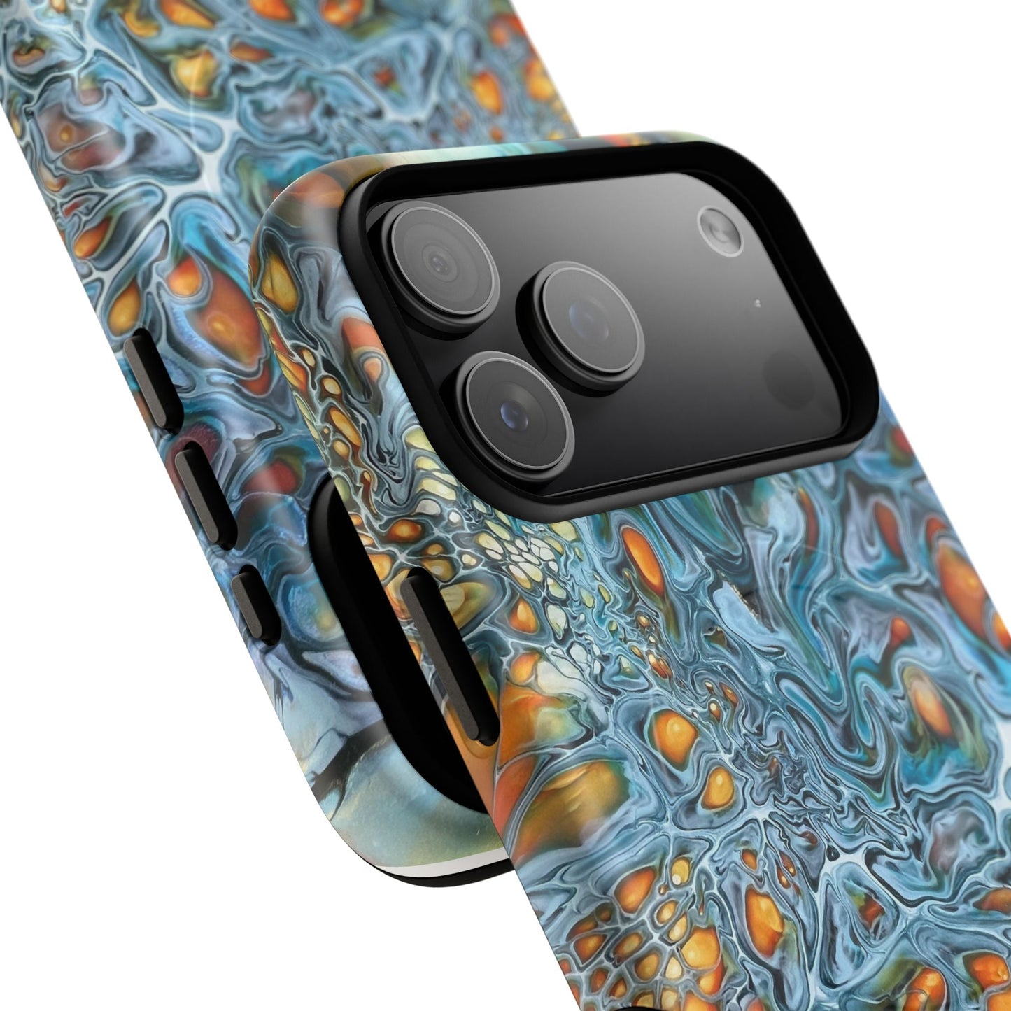 Blue and Orange Artistic Tough Magnetic Case - Iphone 14 15 16 17 - Birdsong Lane Art