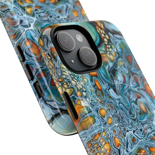 Blue and Orange Artistic Tough Magnetic Case - Iphone 14 15 16 17 - Birdsong Lane Art