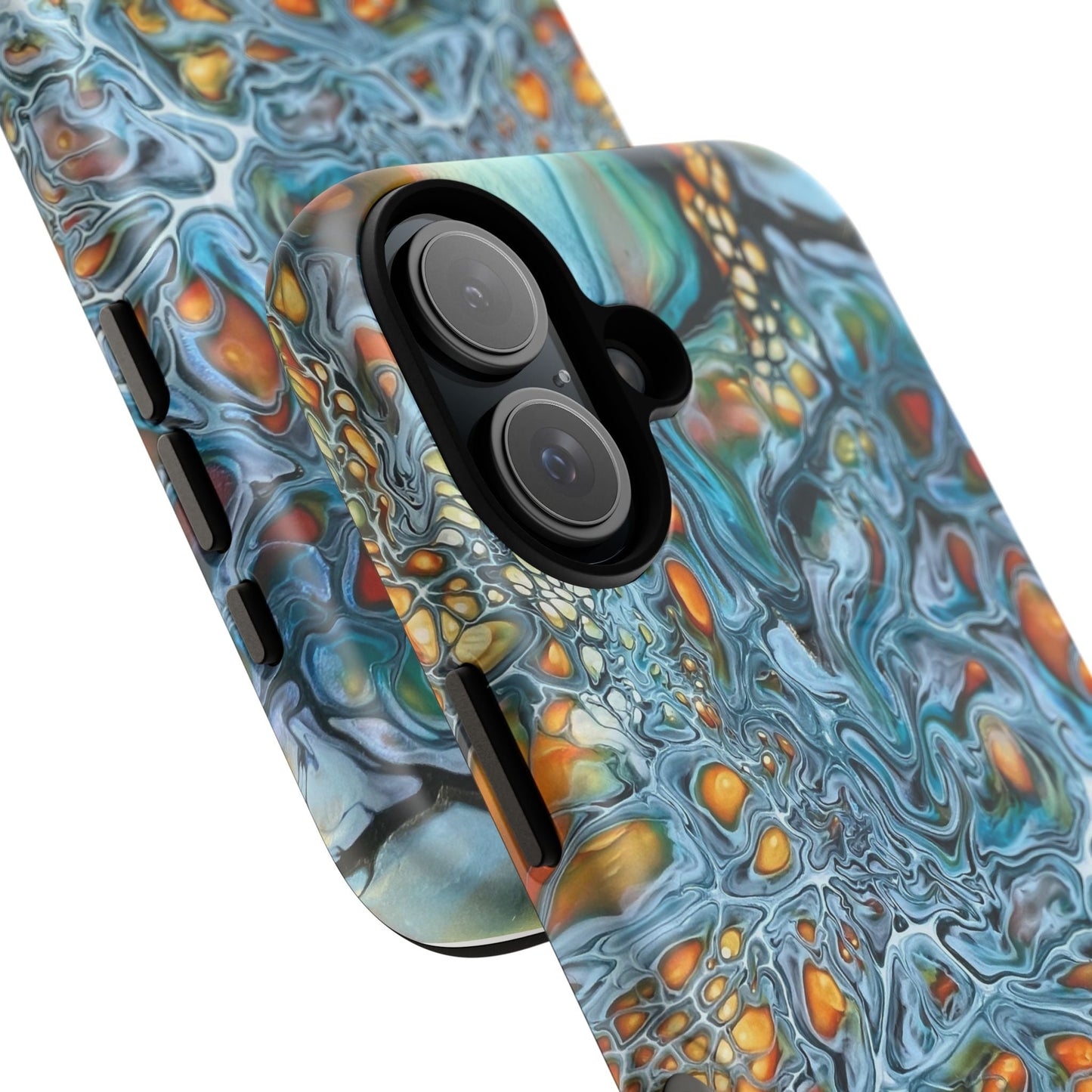 Blue and Orange Artistic Tough Magnetic Case - Iphone 14 15 16 17 - Birdsong Lane Art